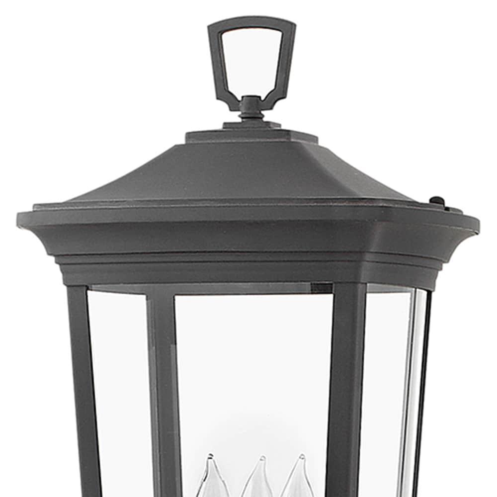 Museum Black Aluminum 3-Light Outdoor Post Lantern with Clear Glass