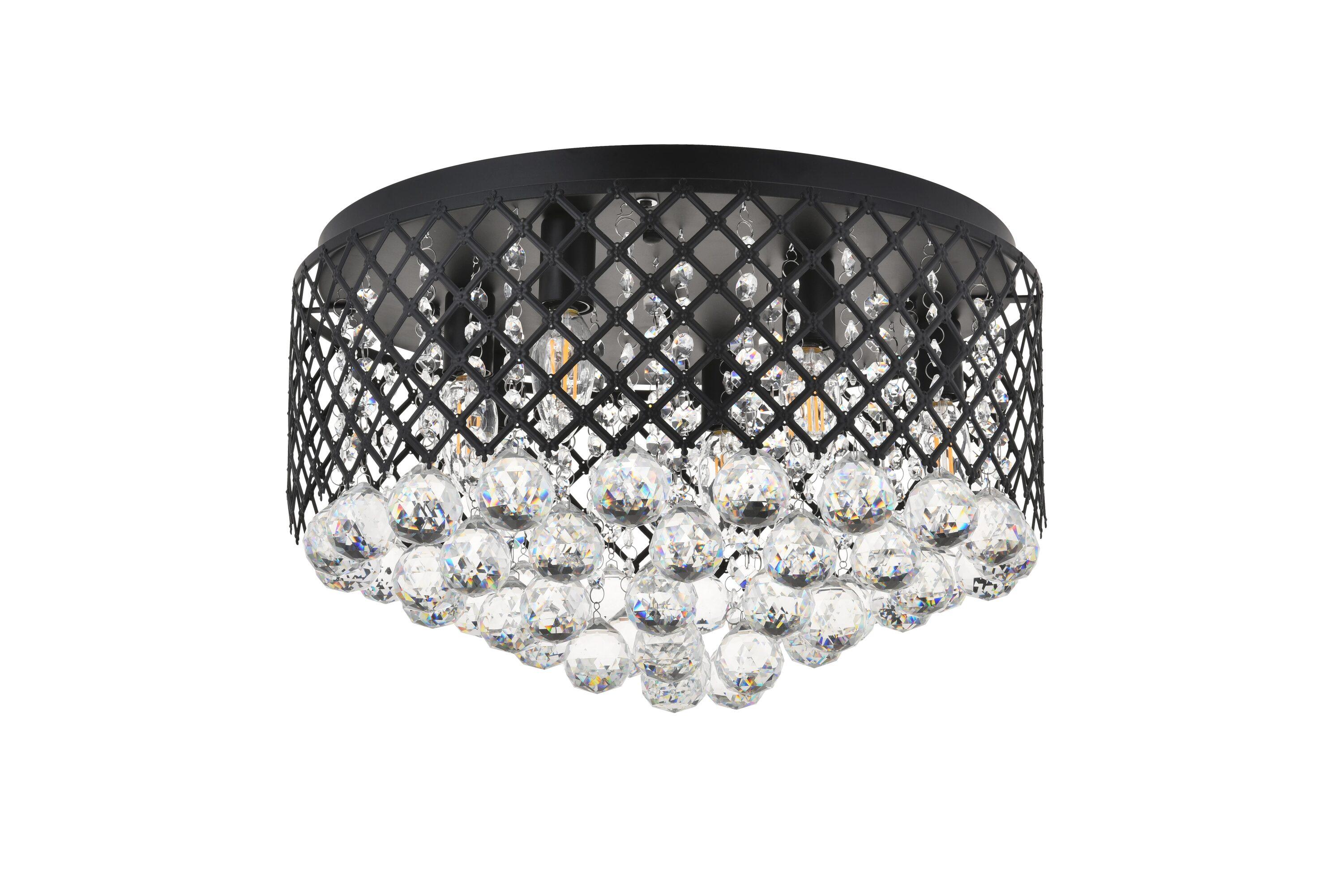 Elegant Lighting Tully 6 light Matte Black Flush Mount