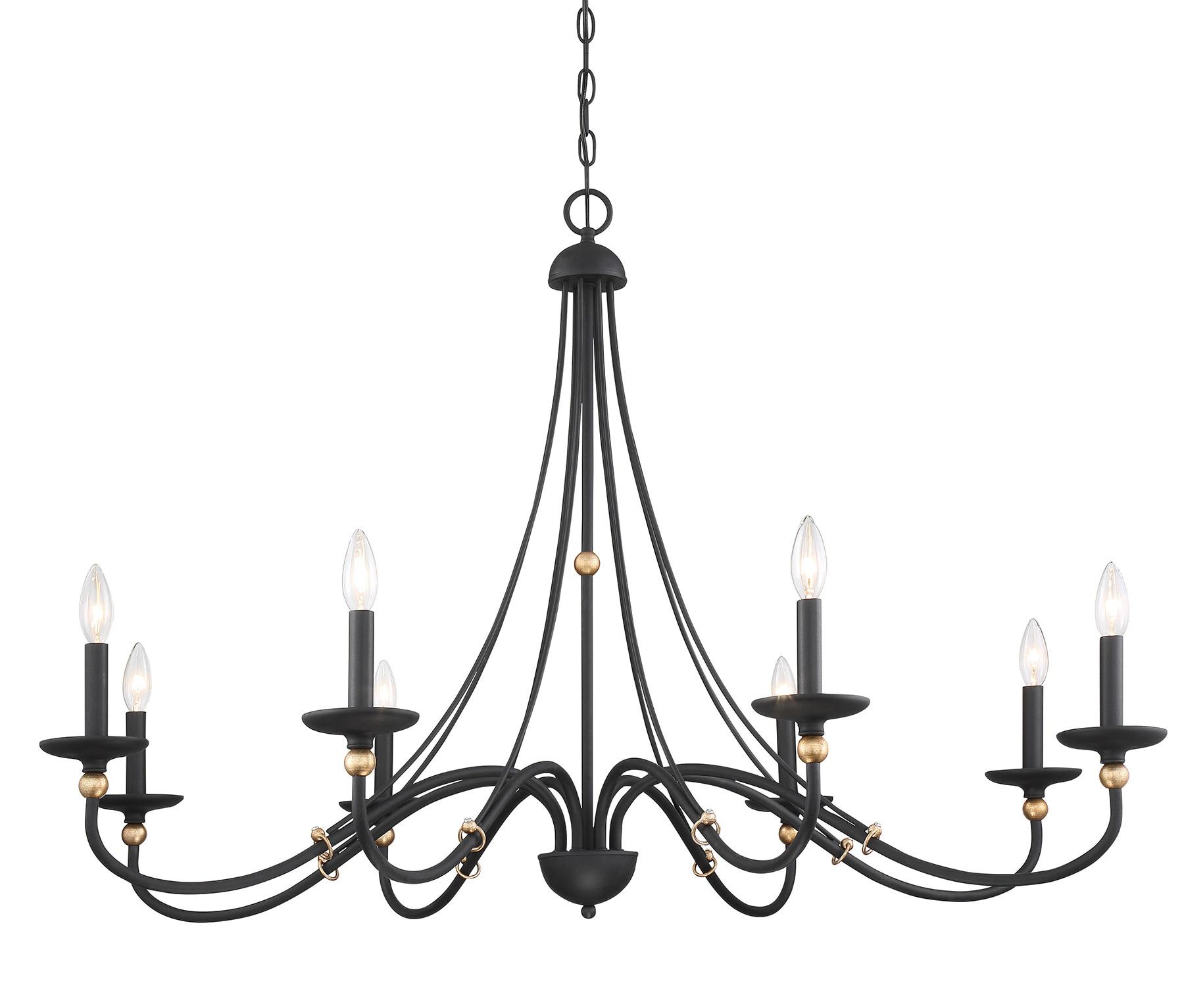 Westchester County Sand Coal and Skyline Gold Leaf 8-Light Chandelier