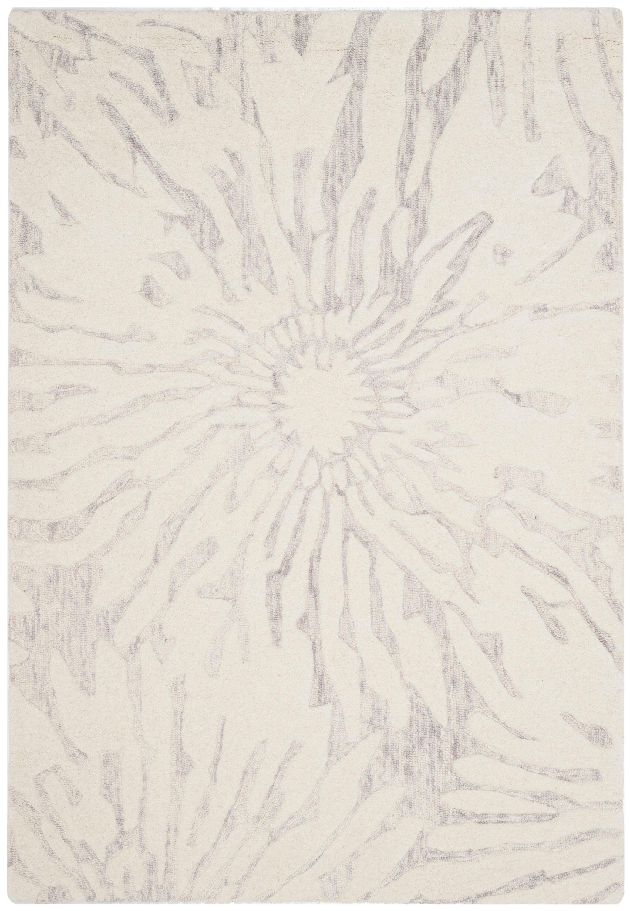 Bella BEL129 Hand Tufted Area Rug - Silver/Ivory - 4'x6' - Safavieh.