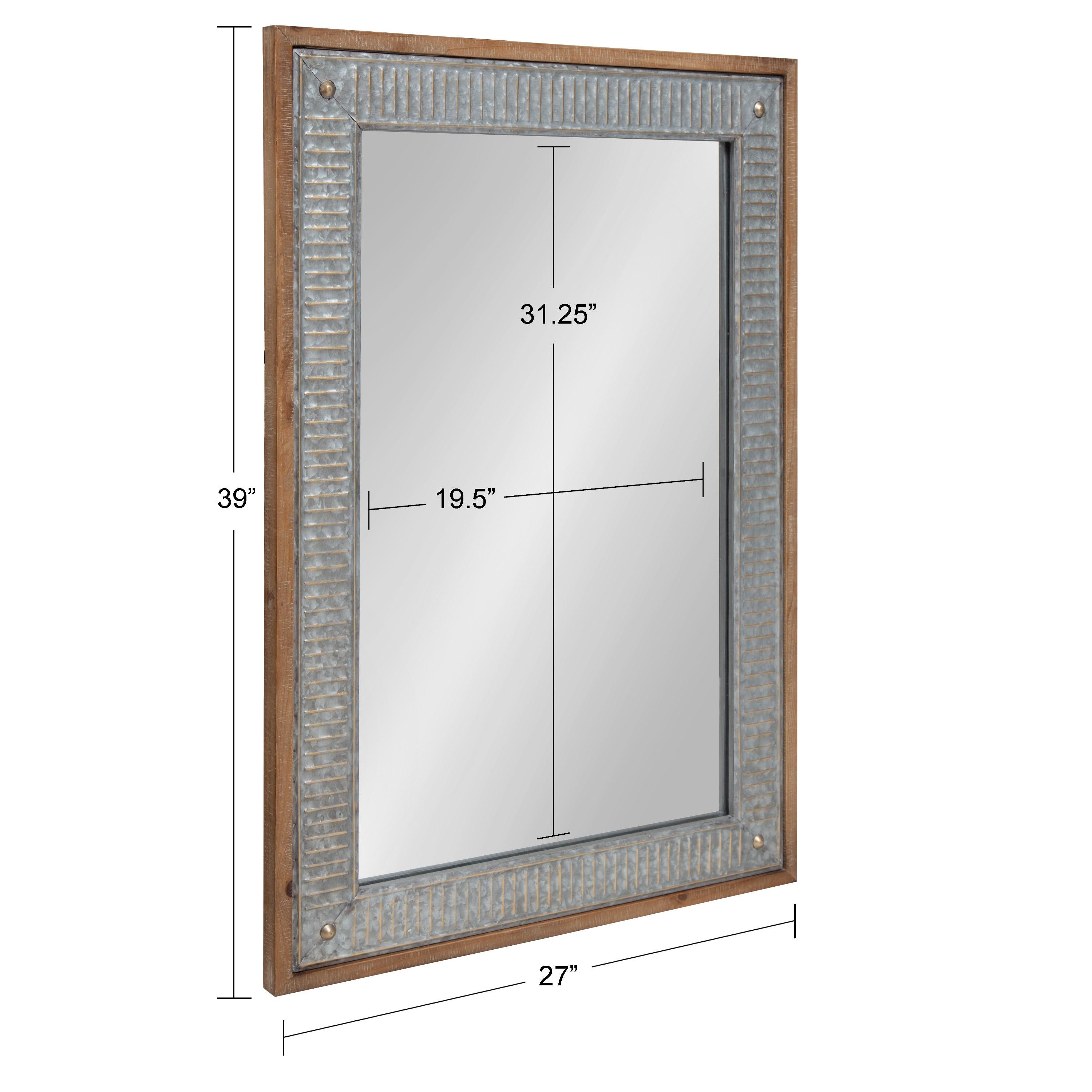 17.5" x 49.5" Calter Full Length Wall Mirror Gold - Kate and Laurel: No Assembly, Rectangle, Plastic Frame