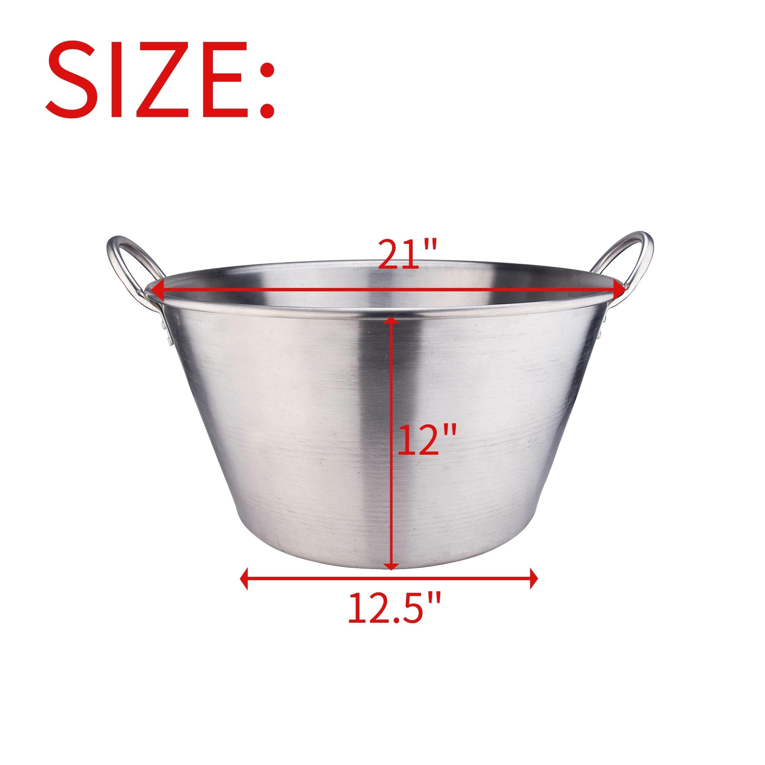 ARC CSD532 Large 41QT Heavy Duty Stainless Steel Comal Cazo de Cobre para Carnitas (10.25 Gallon)