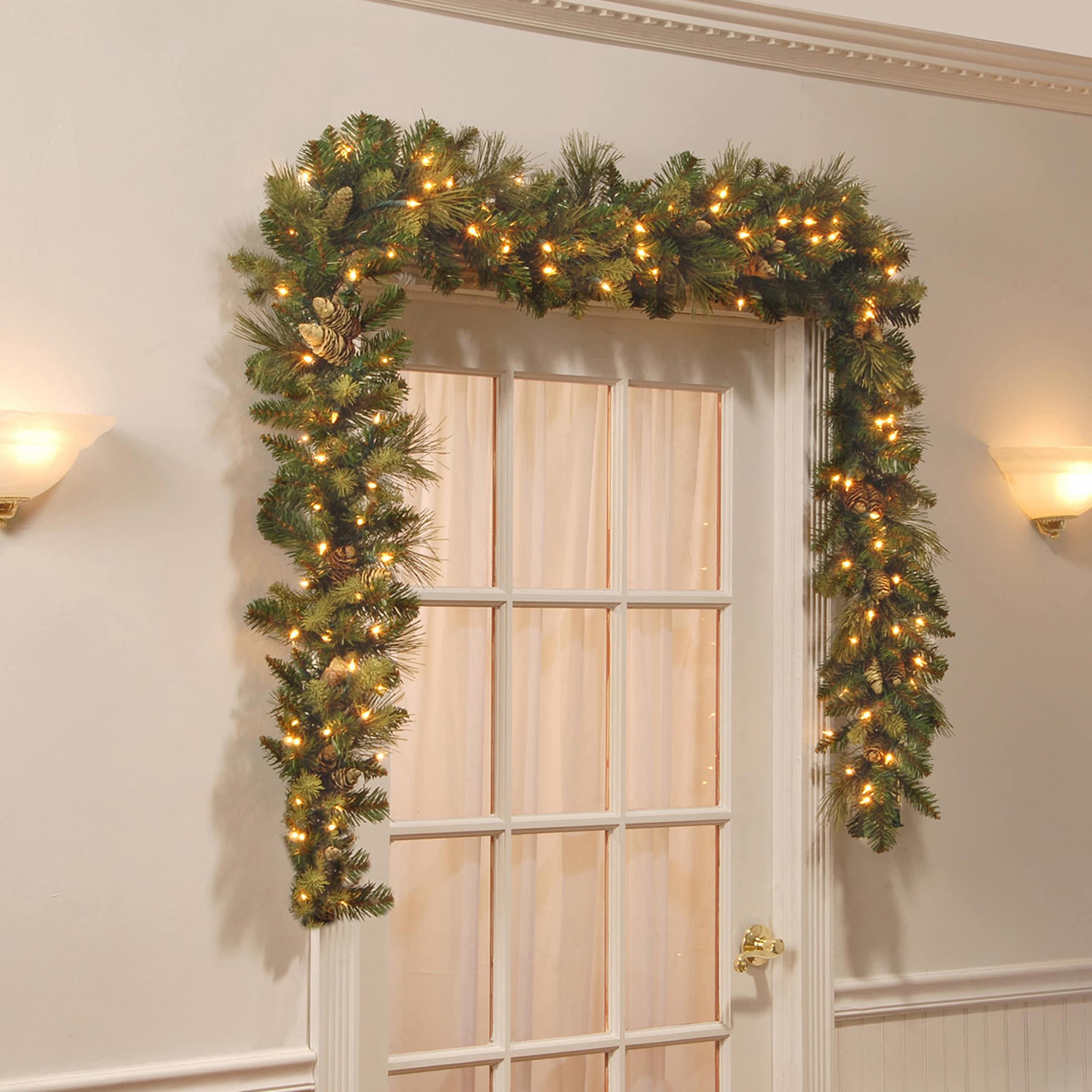 The Holiday Aisle® 9ft. Carolina Pine Garland with Clear Lights