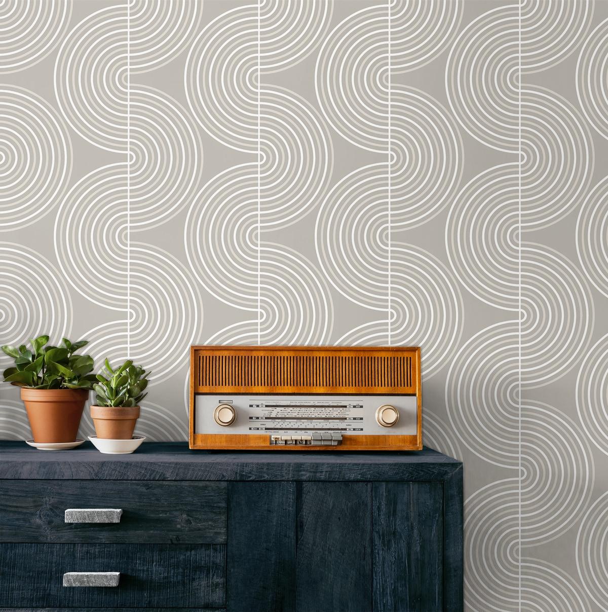 NextWall Alloy Grey Zen Geo Peel and Stick Wallpaper