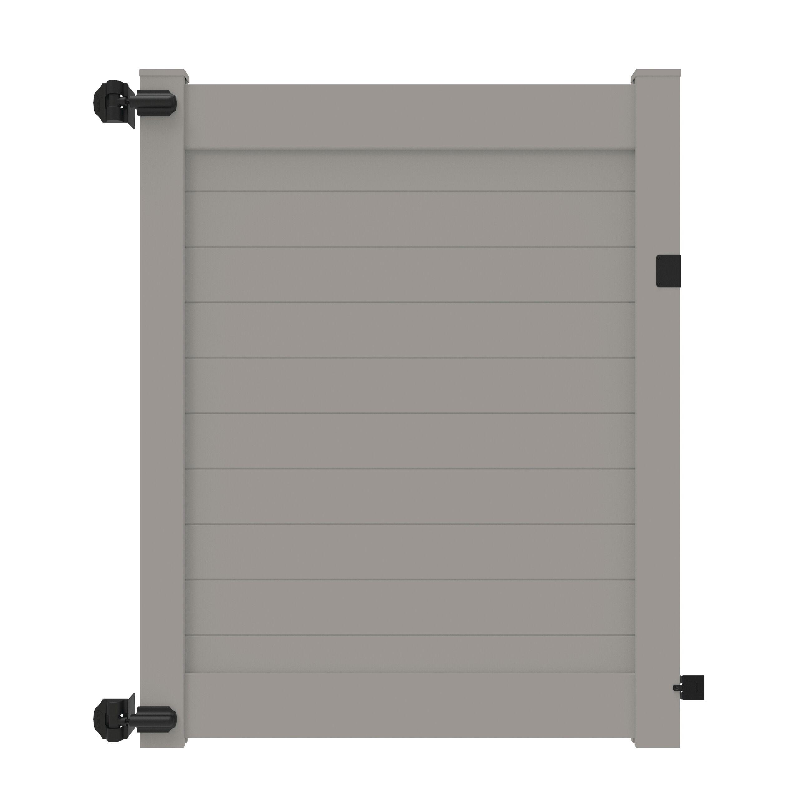 Barrette Outdoor Living Horizontal Fence Gray Vinyl Privacy Gate