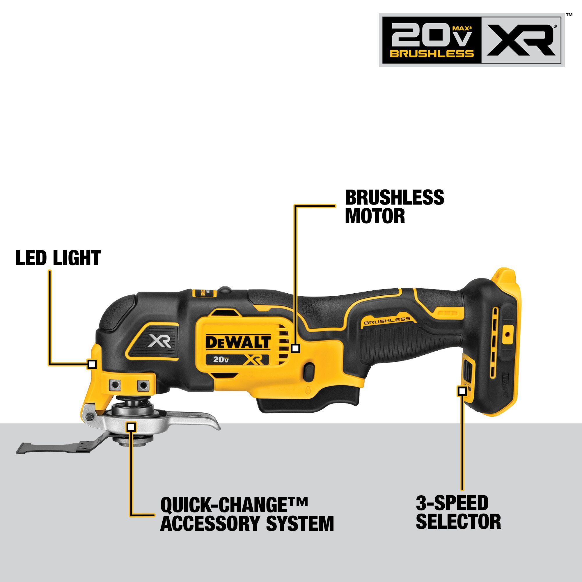 DEWALT 20-Volt MAX XR Cordless 3-speed Brushless Oscillating Multi Tool DCS356B