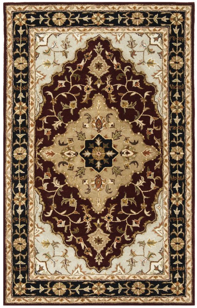 Heritage HG760 Hand Tufted Area Rug - Red/Black - 5'x8' - Safavieh.