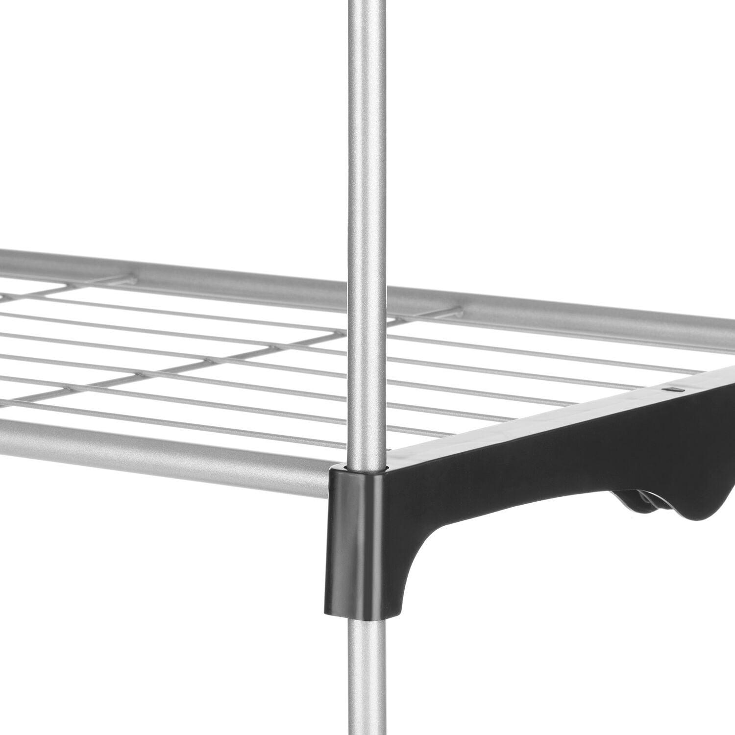 Whitmor 4-Tier Freestanding Metal Shelf Tower Closet System, Black & Silver