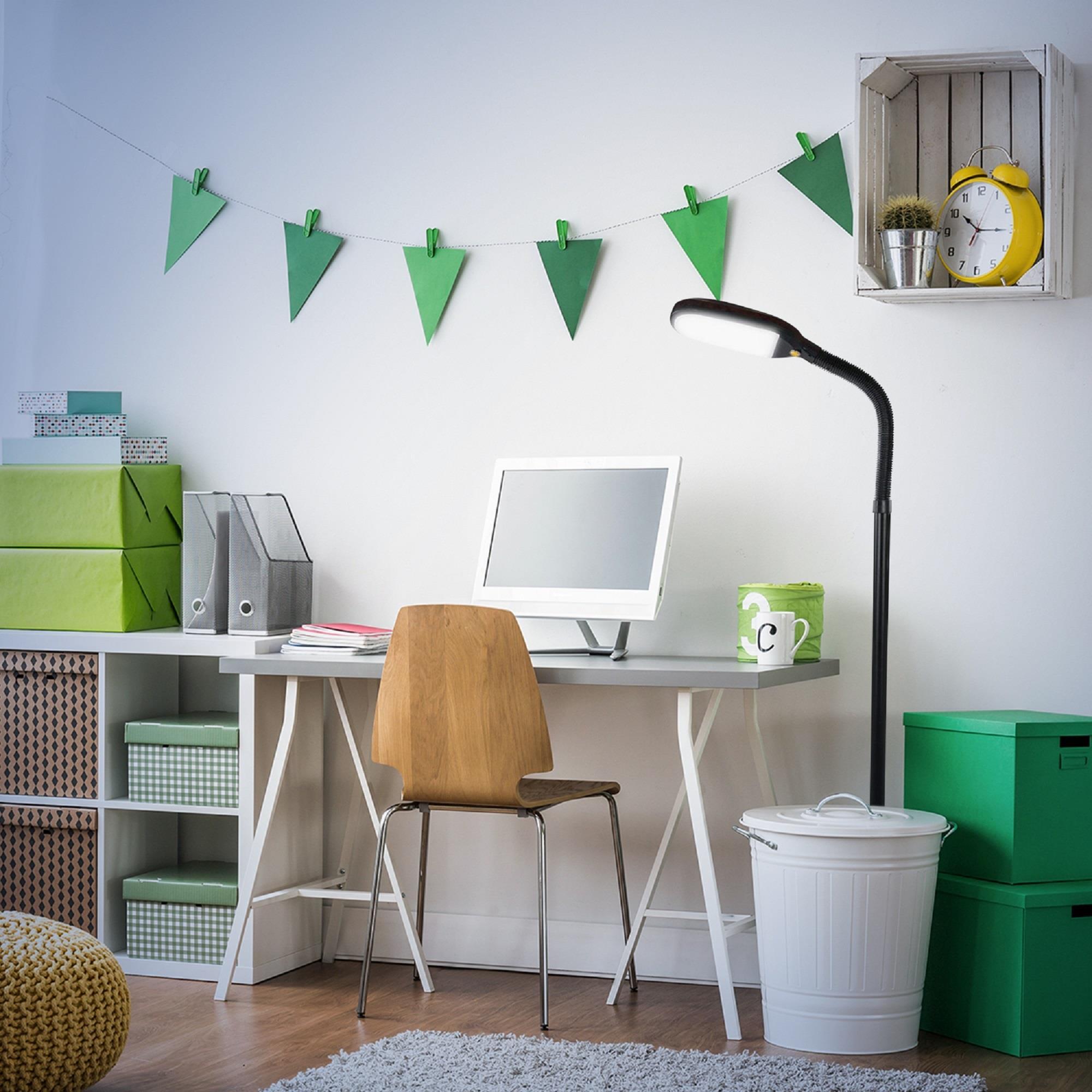 Brightech Litespan 53 in. Industrial Dimmable LED Floor Lamp with Height Adjustable Gooseneck Head