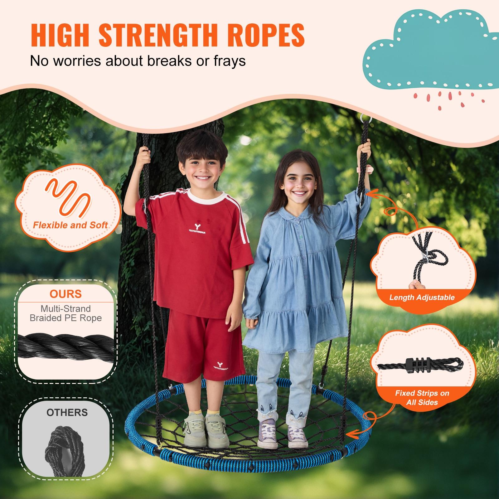 Blue and Black 40" Spider Web Saucer Swing Set