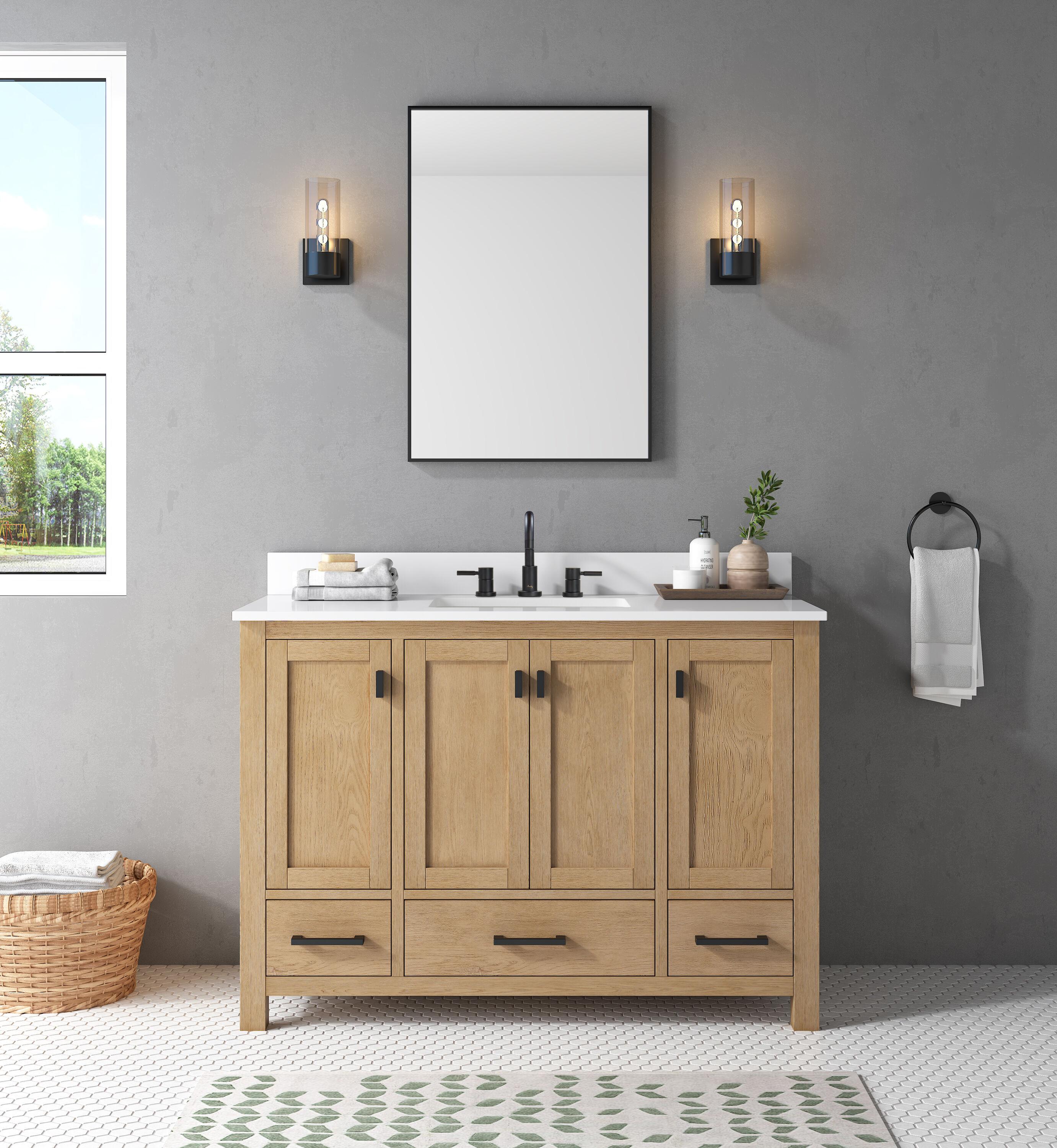 Modero 48'' Single Bathroom Vanity Base Only in Brushed Oak Finish