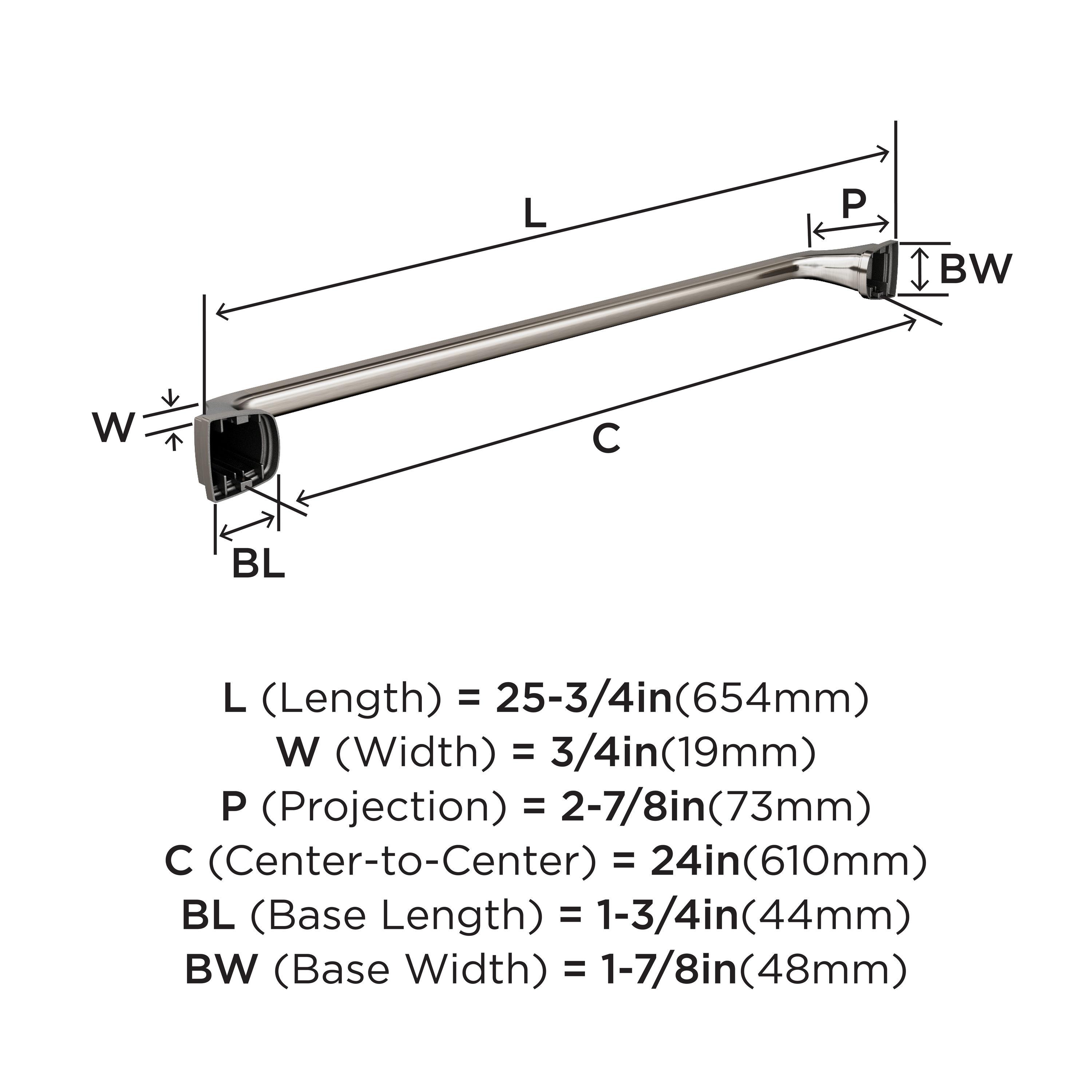 Amerock Revitalize Brushed Nickel 24 inch (610mm) Towel Bar