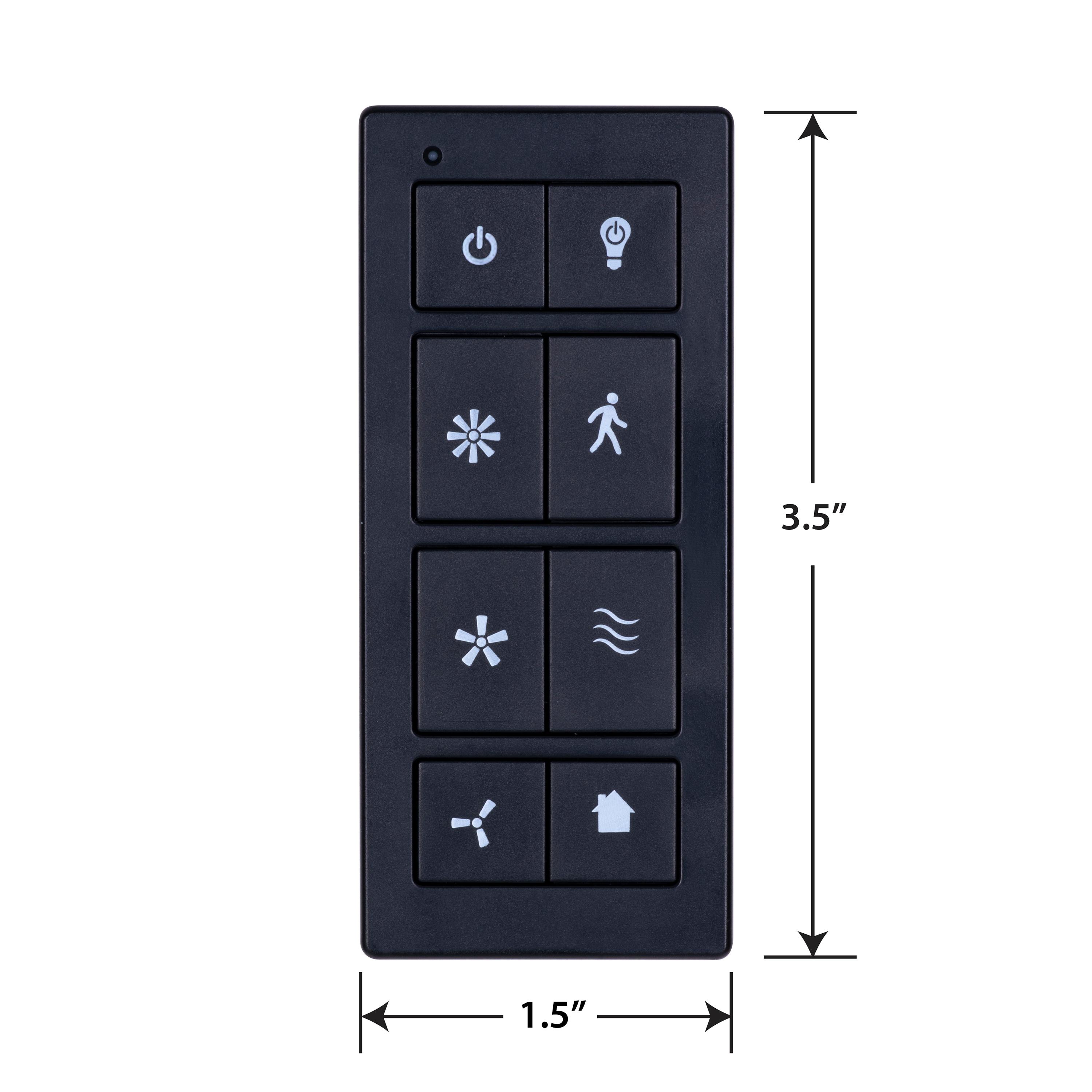Prominence Home Universal Ceiling Fan Remote Control Kit with Receiver, Wall Dock and Batteries, For Downrod Ceiling Fans ONLY - Model 51487-01 - Black
