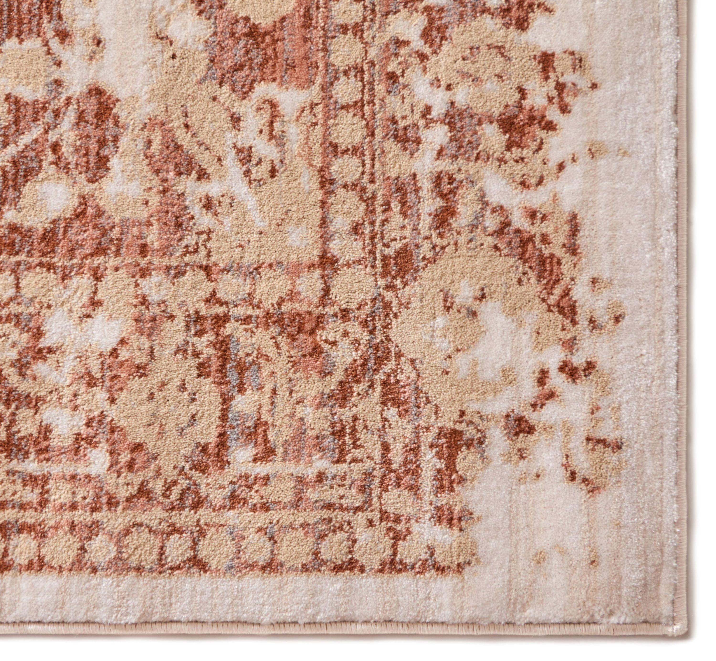 Well Woven Millie Medallion Modern Distressed Oriental Carpet 3'11" x 5'3" Copper Area Rug