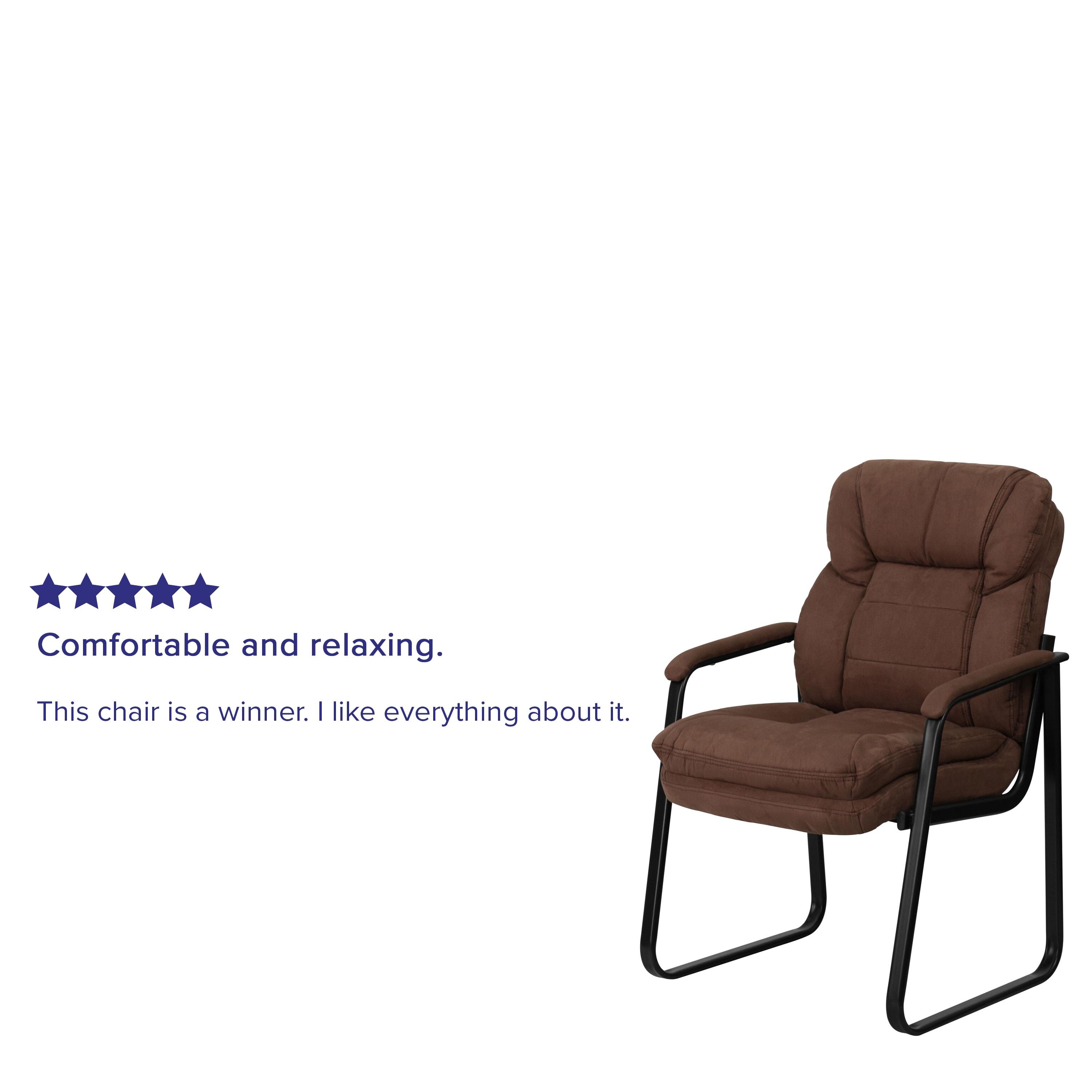 Flash Furniture Isla Modern LeatherSoft Executive Side Reception Chair with Sled Base