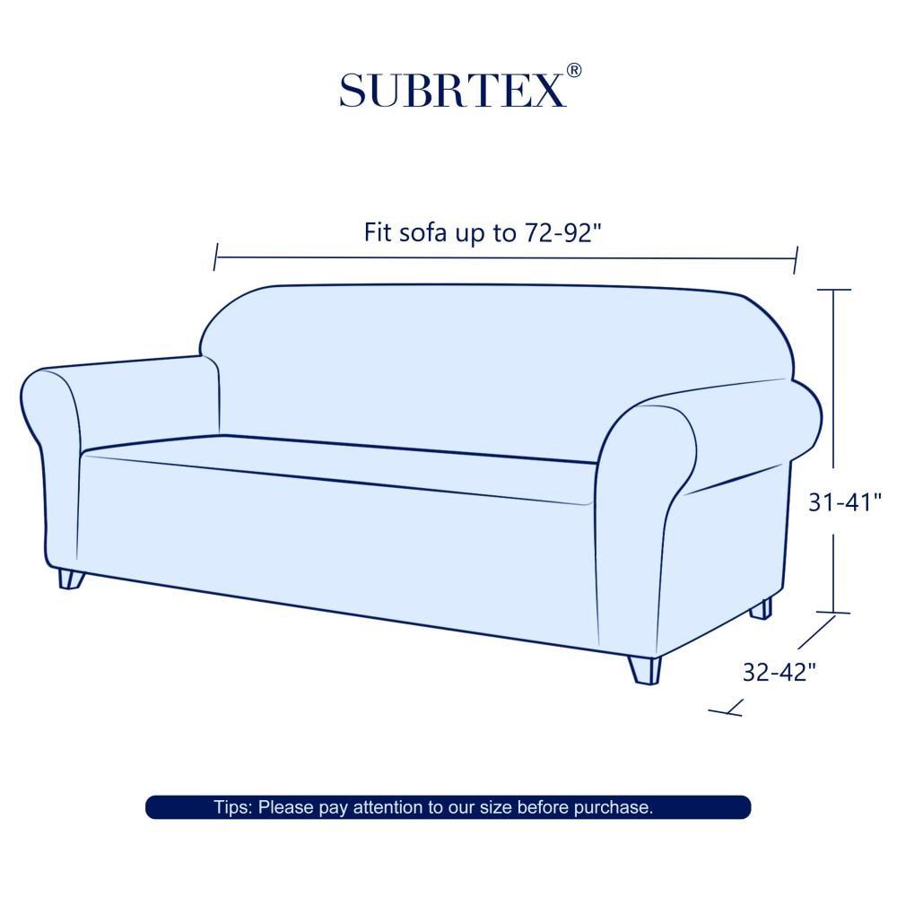 Subrtex Stretch 1-Piece Textured Grid Slipcover Sofa Cover, Off-white