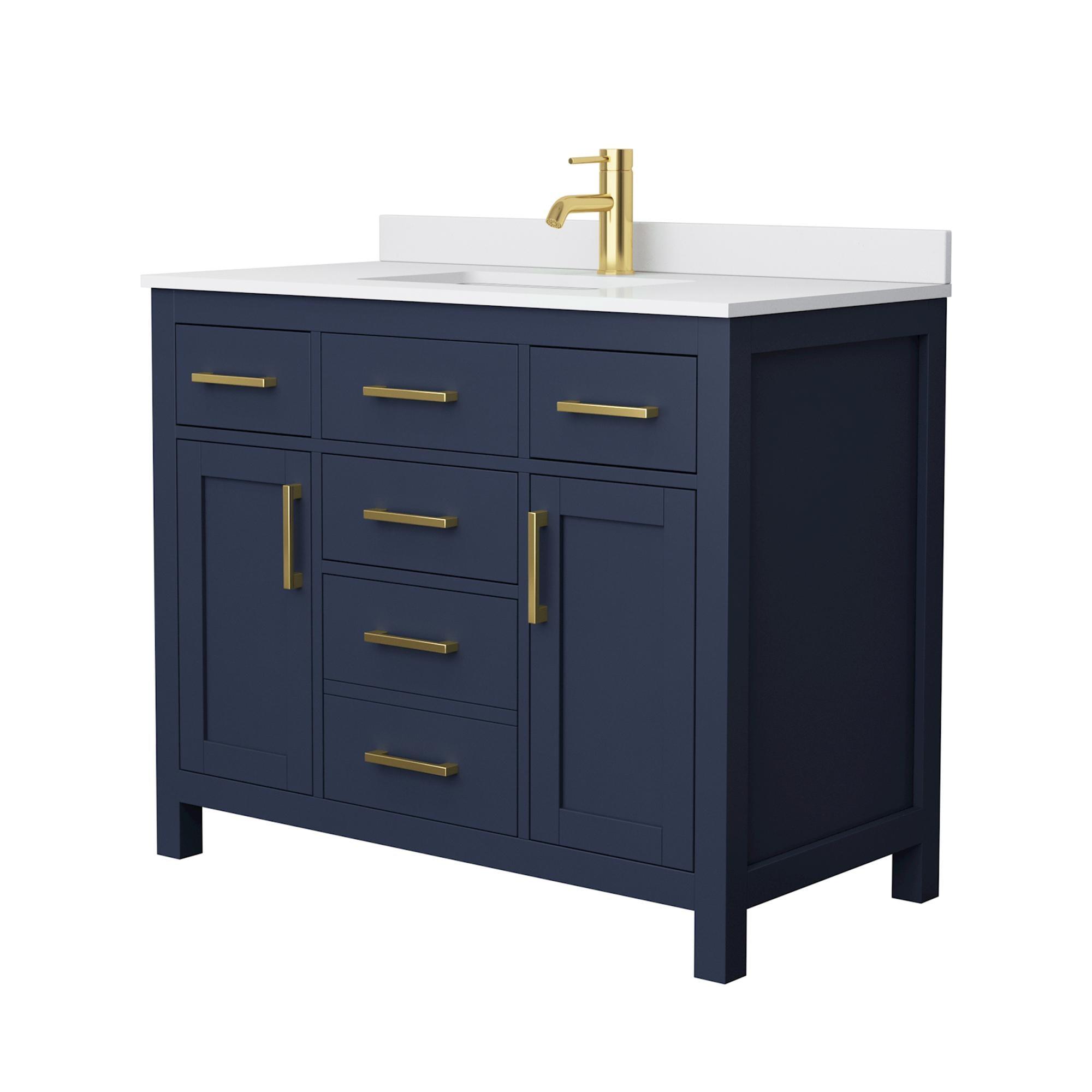 Beckett 42" Freestanding Single Bathroom Vanity with Cultured Marble Top