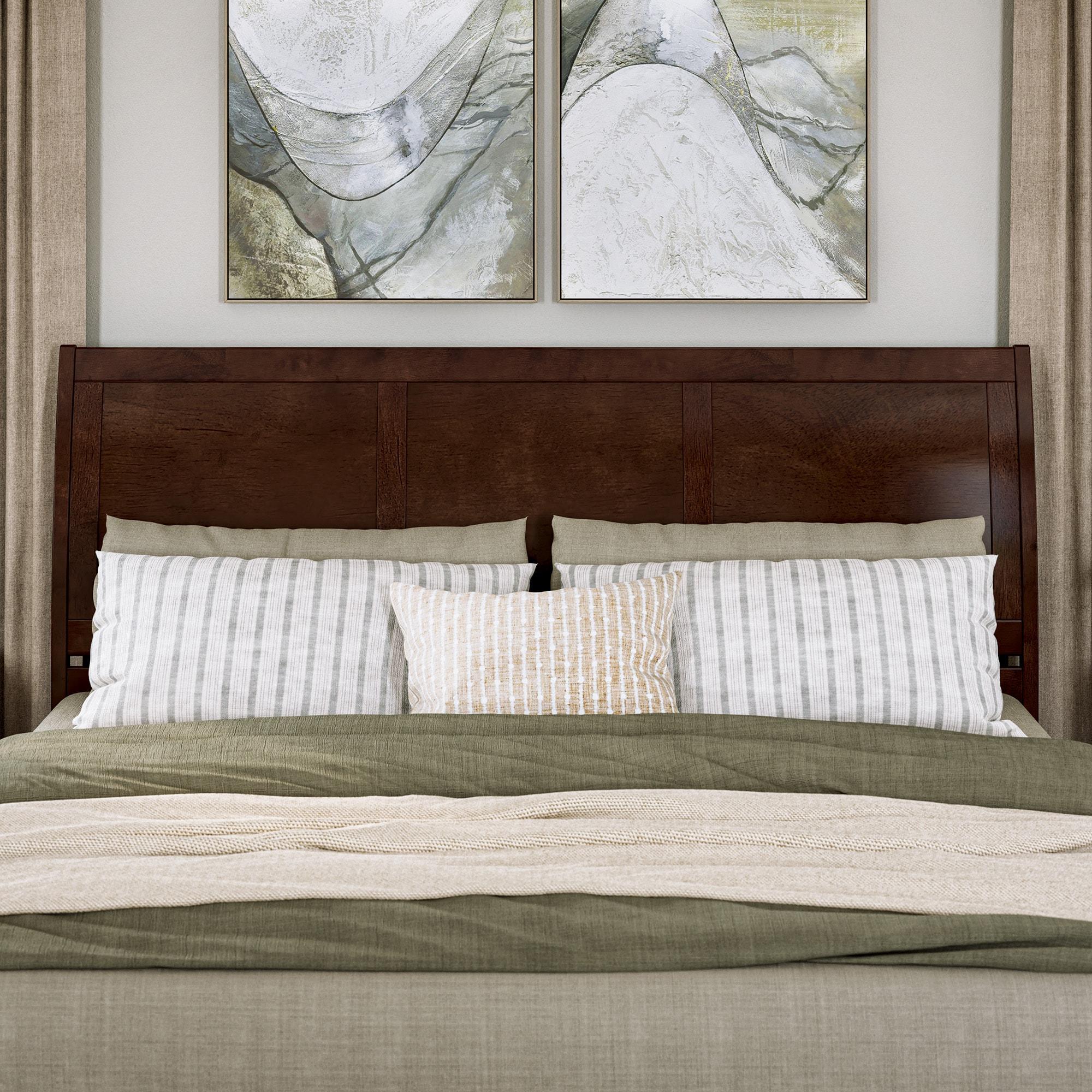 AFI, Andorra King Platform Bed with Panel Footboard and Storage Drawers, Walnut
