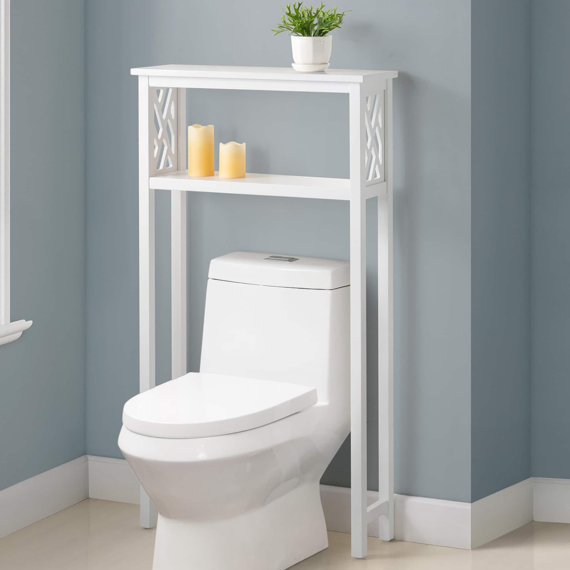 Coventry Bathroom Over the Toilet Open Storage Shelf White - Alaterre Furniture