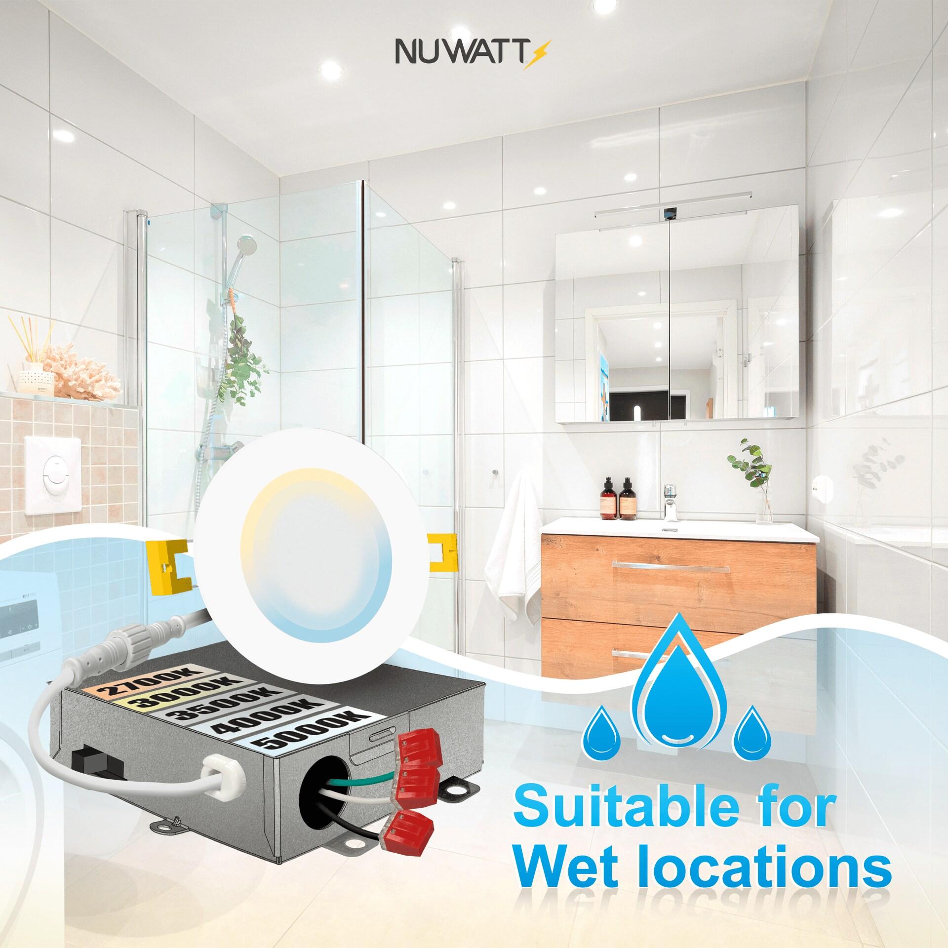 NuWatt 3'' Ultra Slim Selectable CCT New Construction LED Canless Recessed Wafer Light 12 Pack