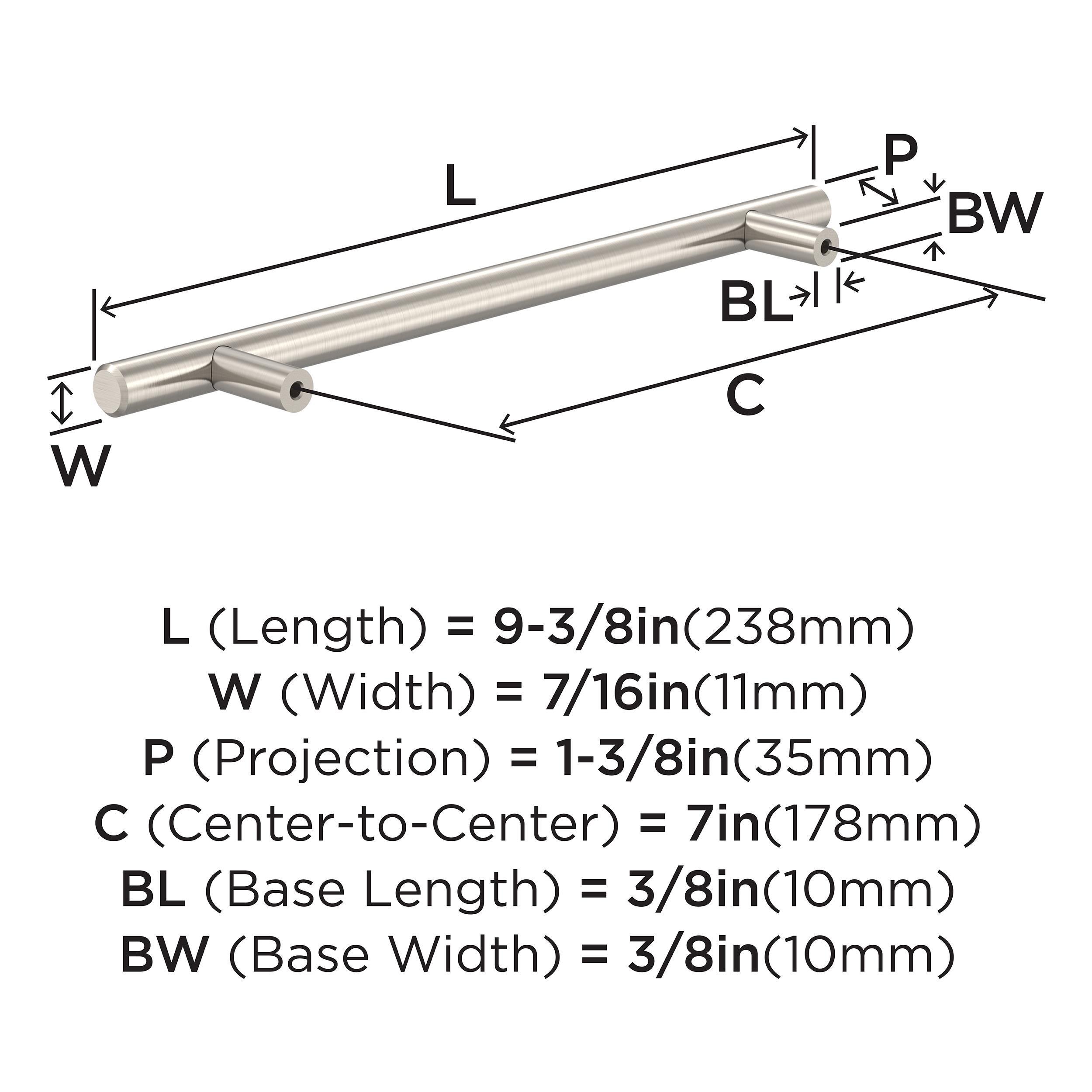 Bar Pulls 7 inch (178mm) Center-to-Center Champagne Bronze Cabinet Pull