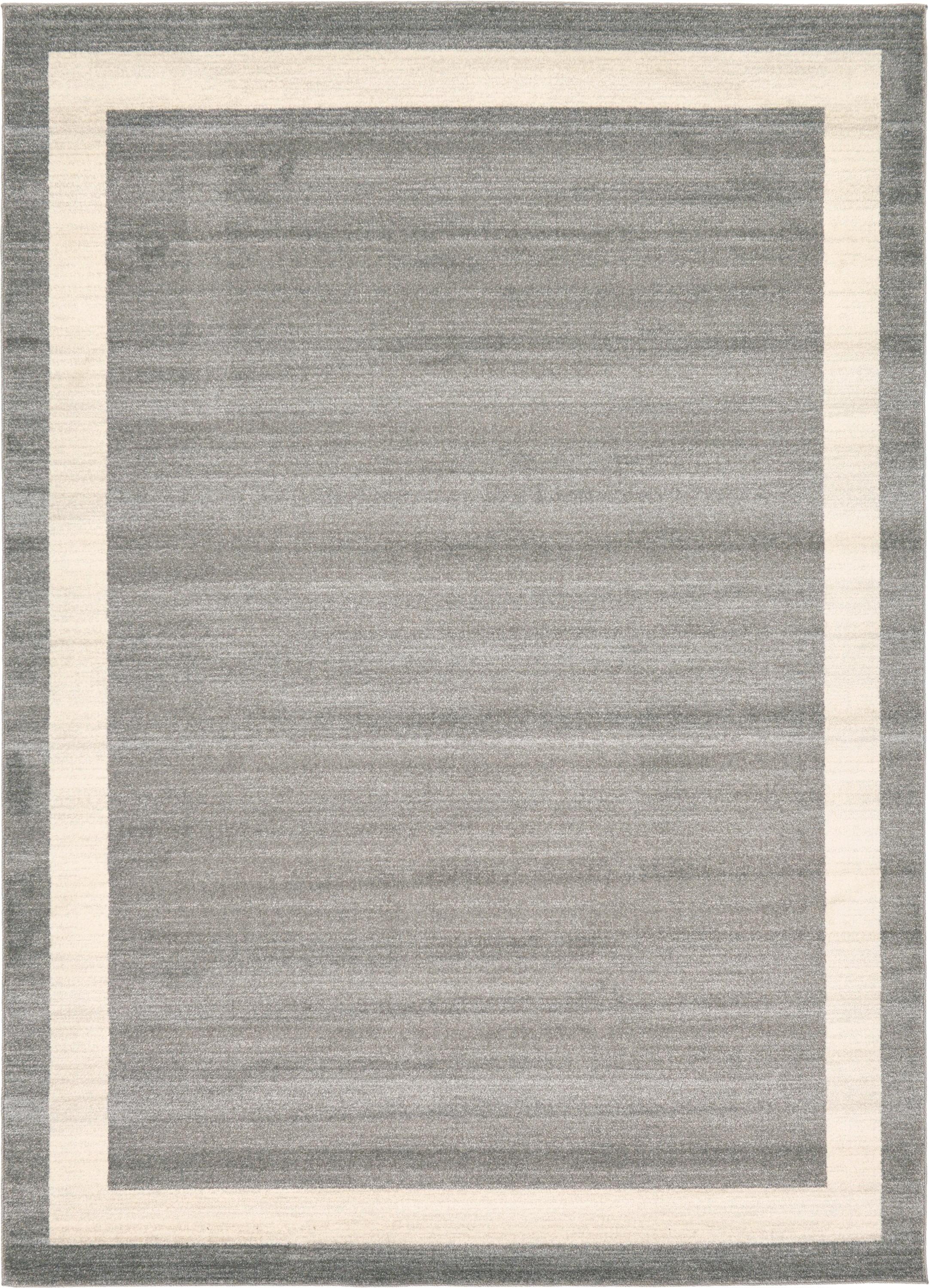 Gray and Ivory Tufted Reversible Synthetic Area Rug 9' x 12'