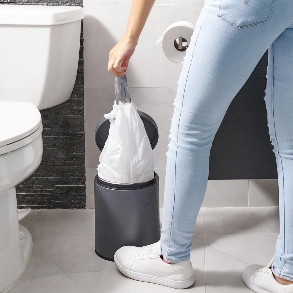 Plasticplace White Trash Bags Compatible with simplehuman Code B , 1.6, 6 Liter (200 Count)