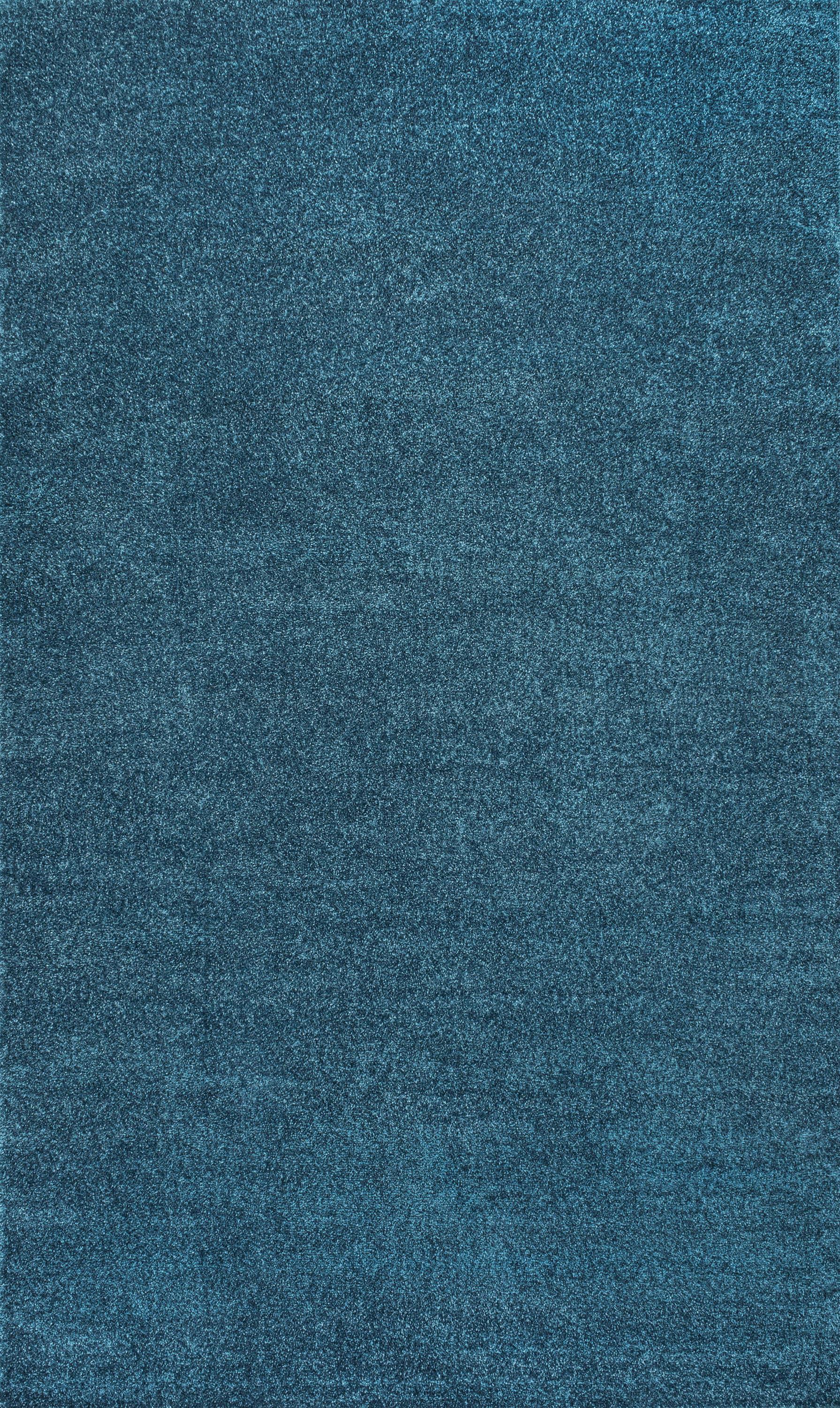 8'x10' Haze Solid Low-Pile Area Rug, Turquoise - JONATHAN Y