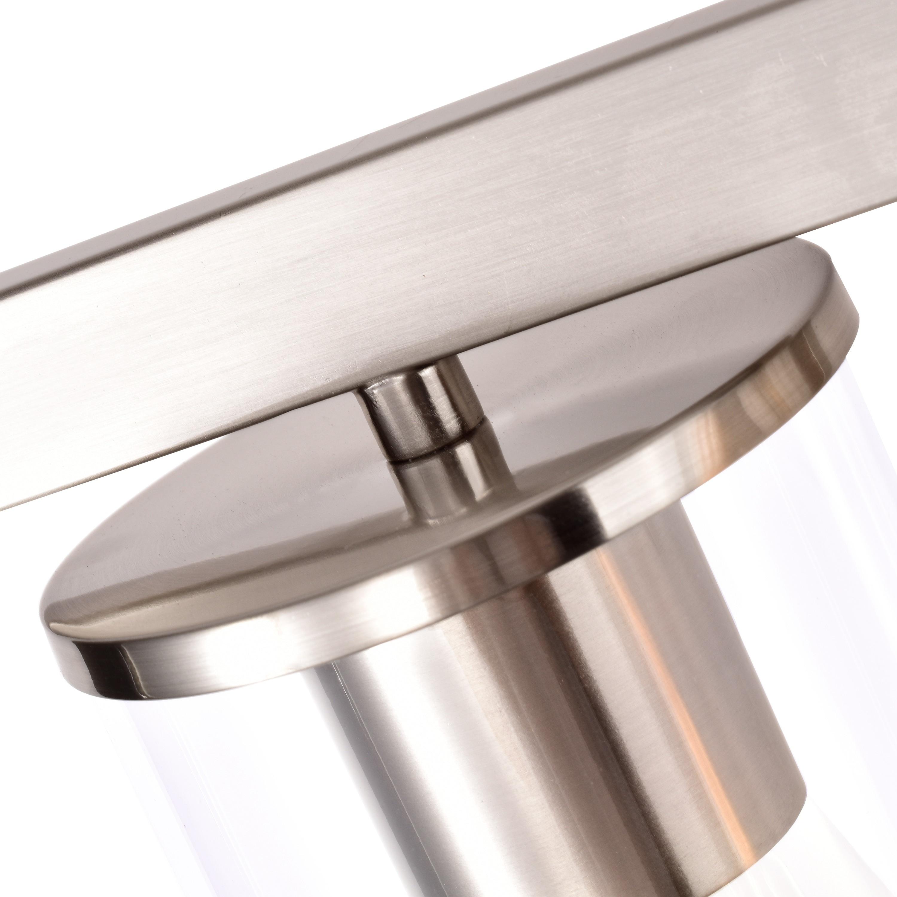 C Cattleya 3-Light Vanity Light with Clear Glass Shades Brushed Nickel Nickel Brushed