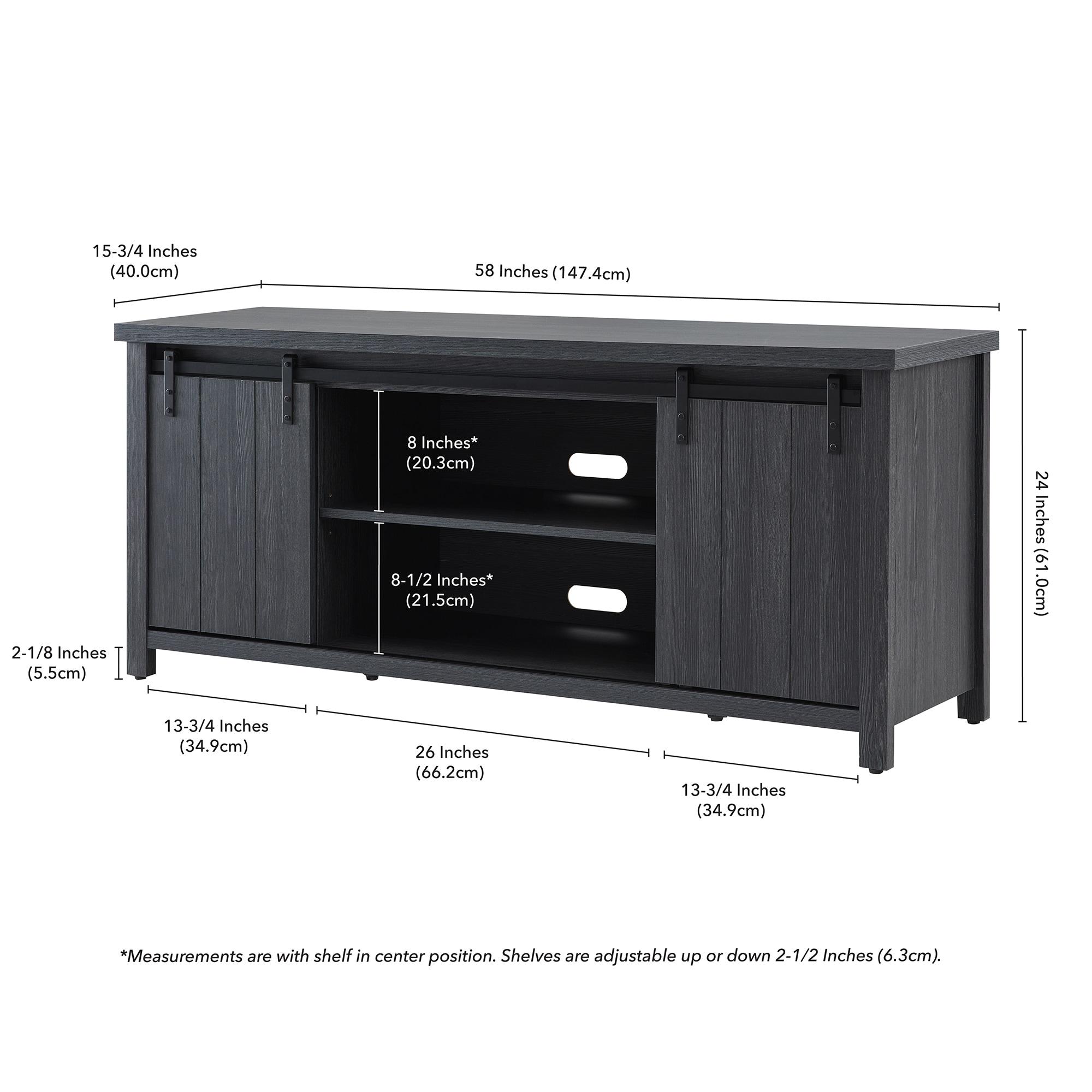 Evelyn&Zoe Deacon Rectangular TV Stand for TV's up to 65", Charcoal Gray