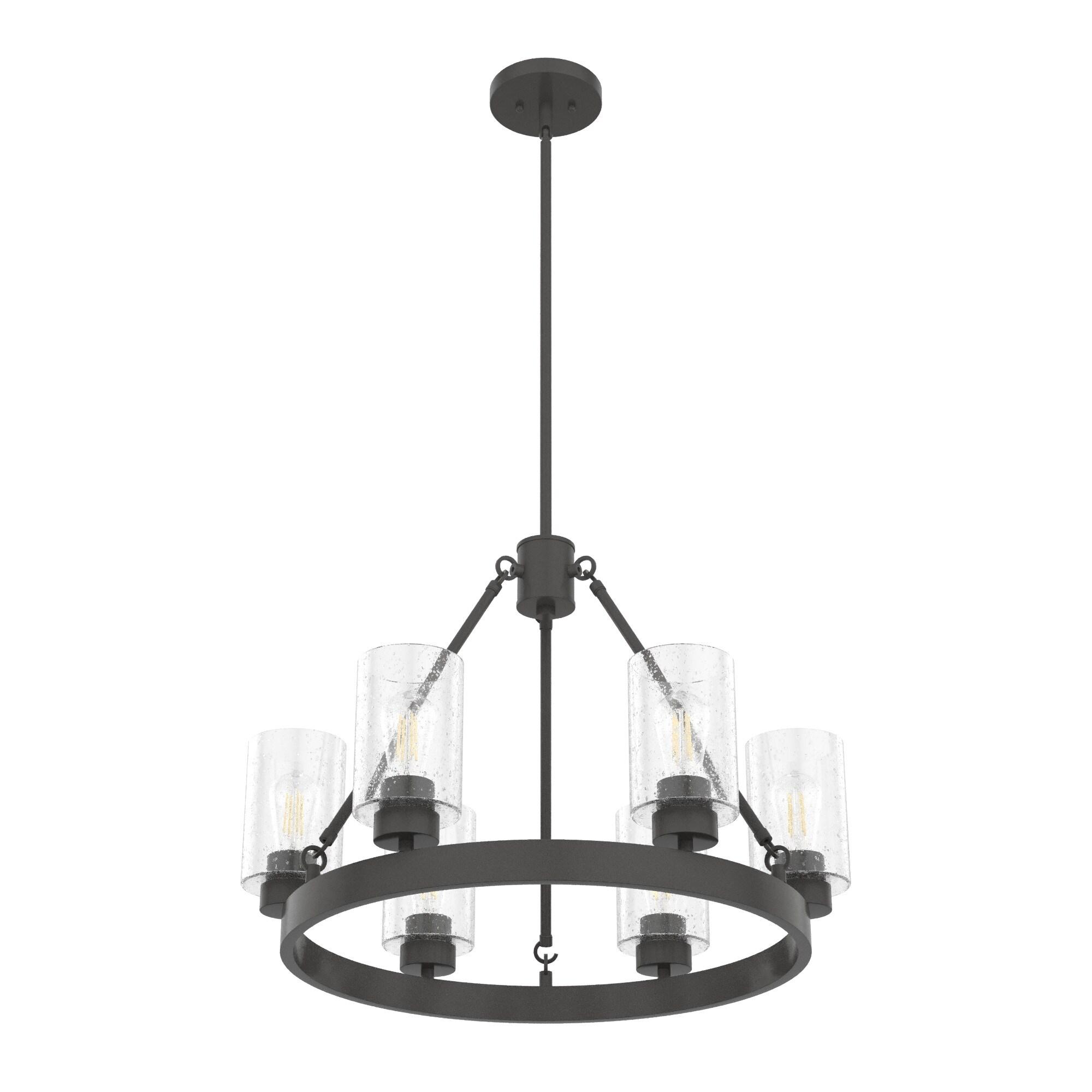 Hartland 6 - Light Unique / Statement Wagon Wheel Chandelier