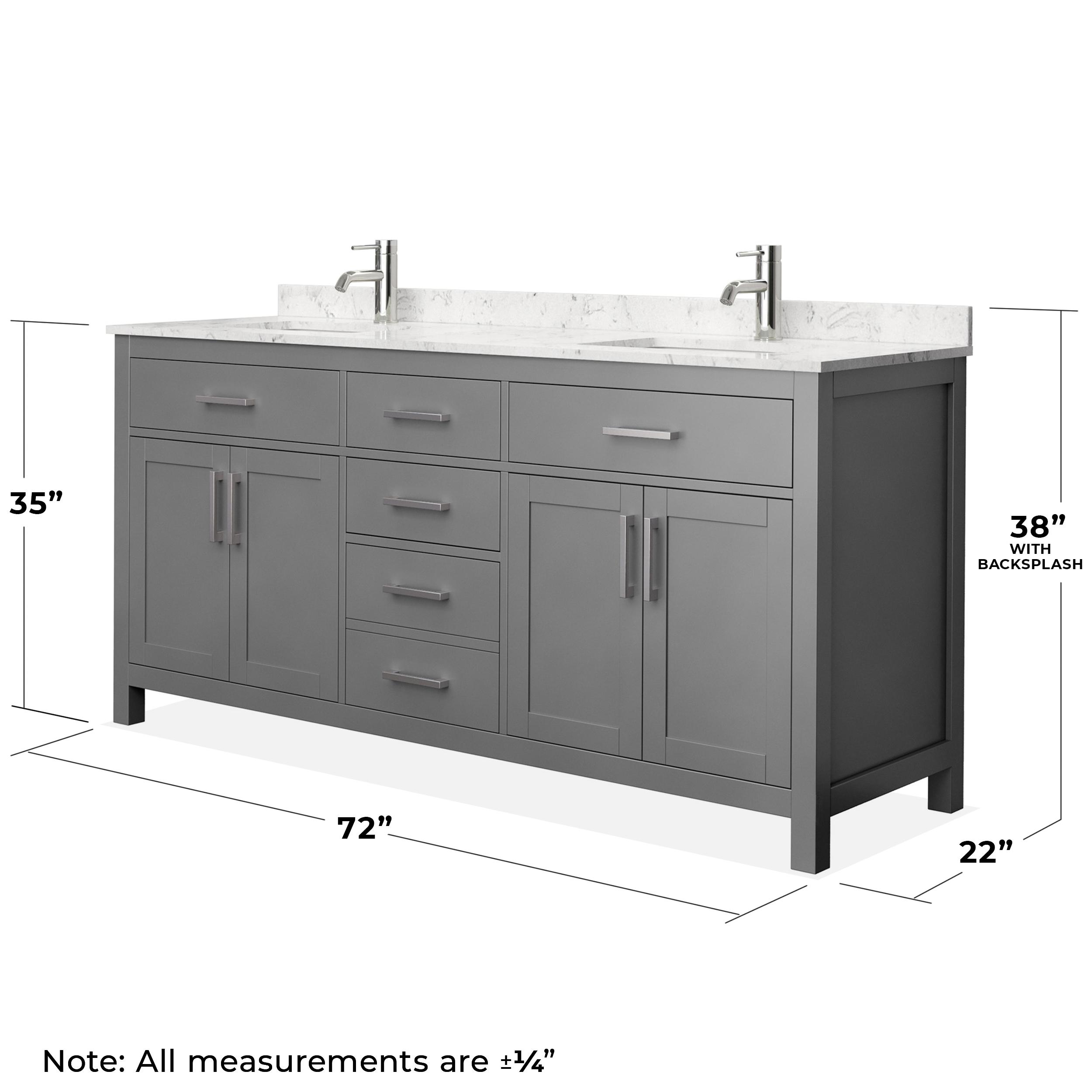 Beckett 72" Freestanding Double Bathroom Vanity with Cultured Marble Top