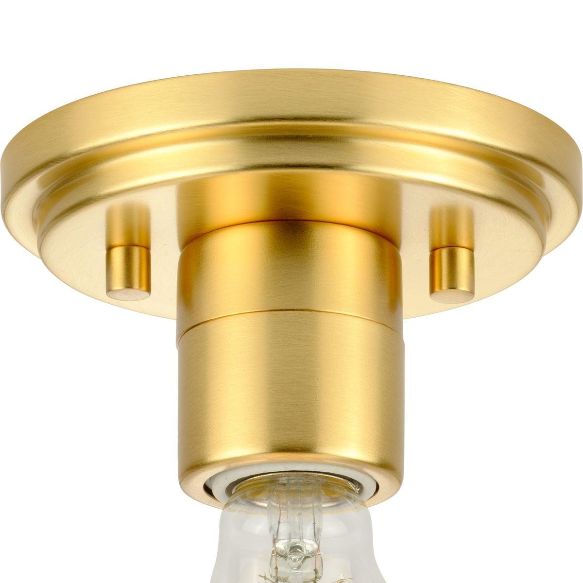 Progress Lighting, Adley Collection, 1-Light Flush Mount, Satin Brass, Clear Glass Shade