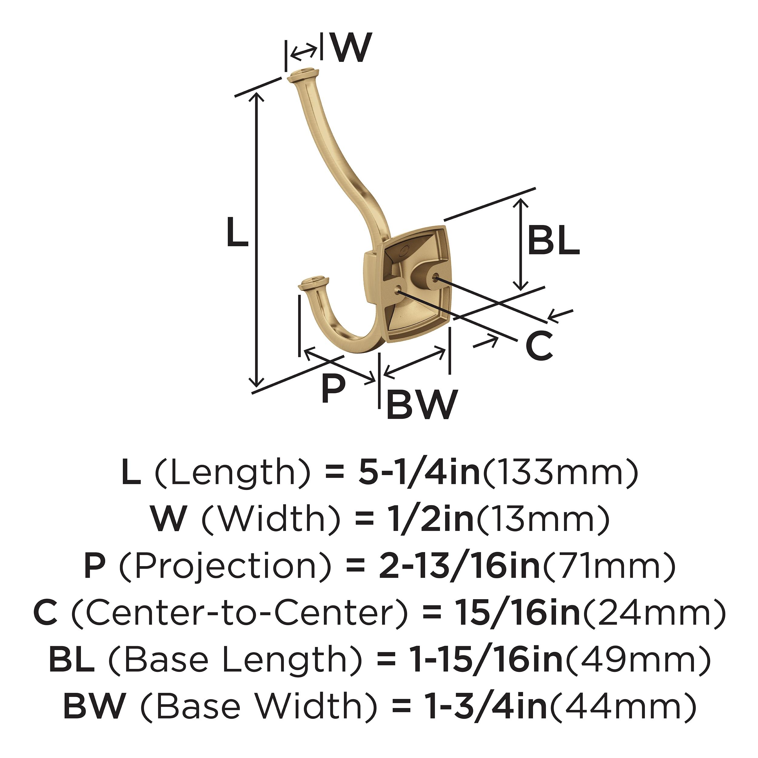 Kinsale Transitional Double Prong Decorative Wall Hook