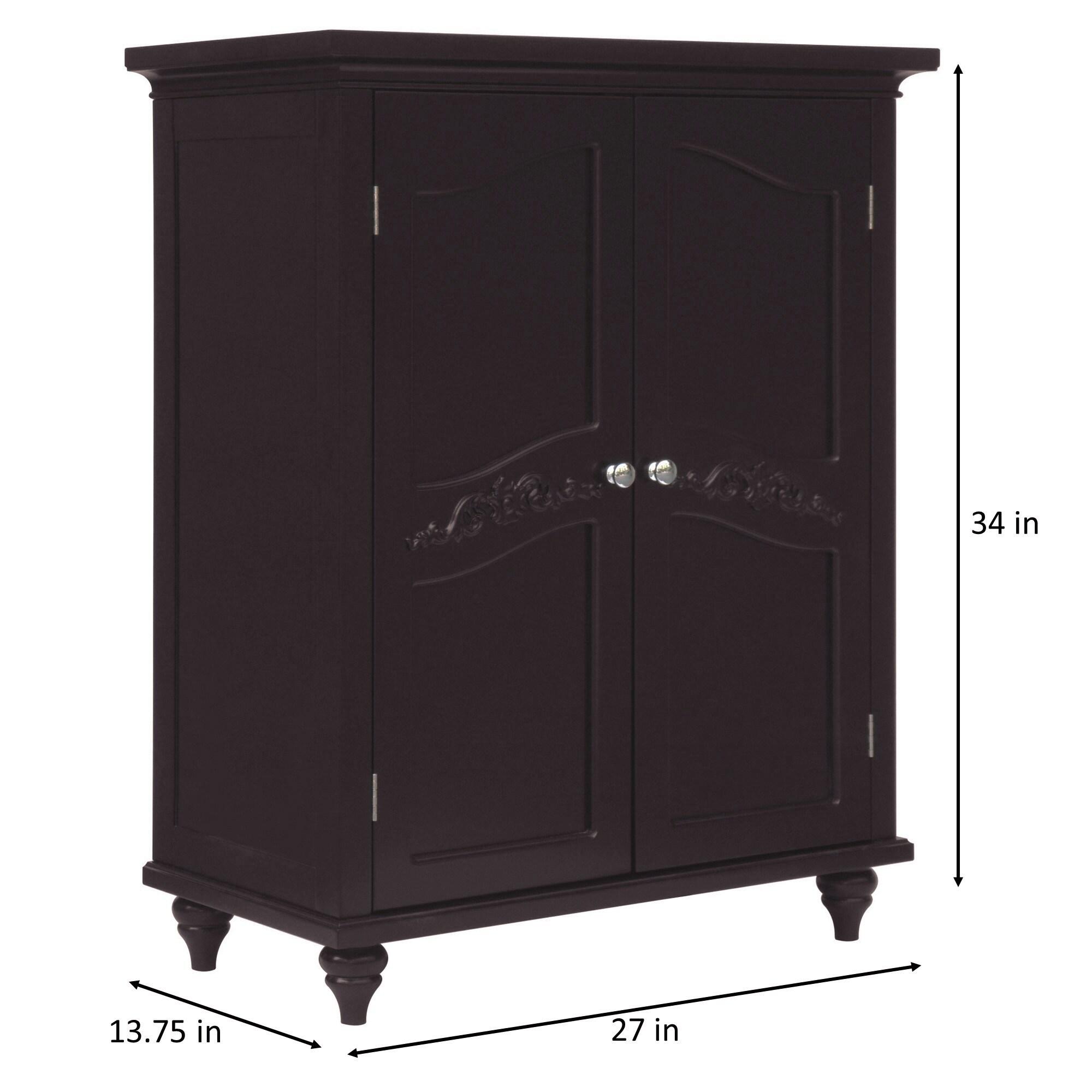 Versailles Floor Cabinet with Two Doors Dark Espresso - Elegant Home Fashions: Adjustable Shelves, MDF Construction