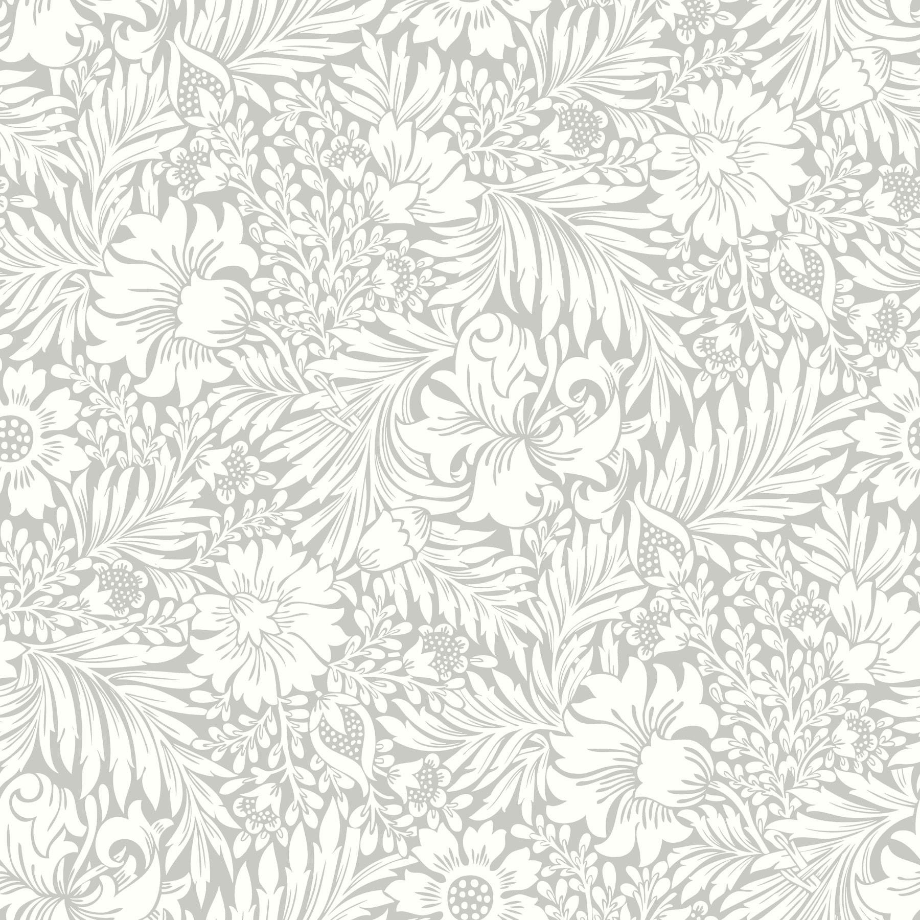 Modern Acanthus Peel + Stick Wallpaper by Erin & Ben Co. - Mist