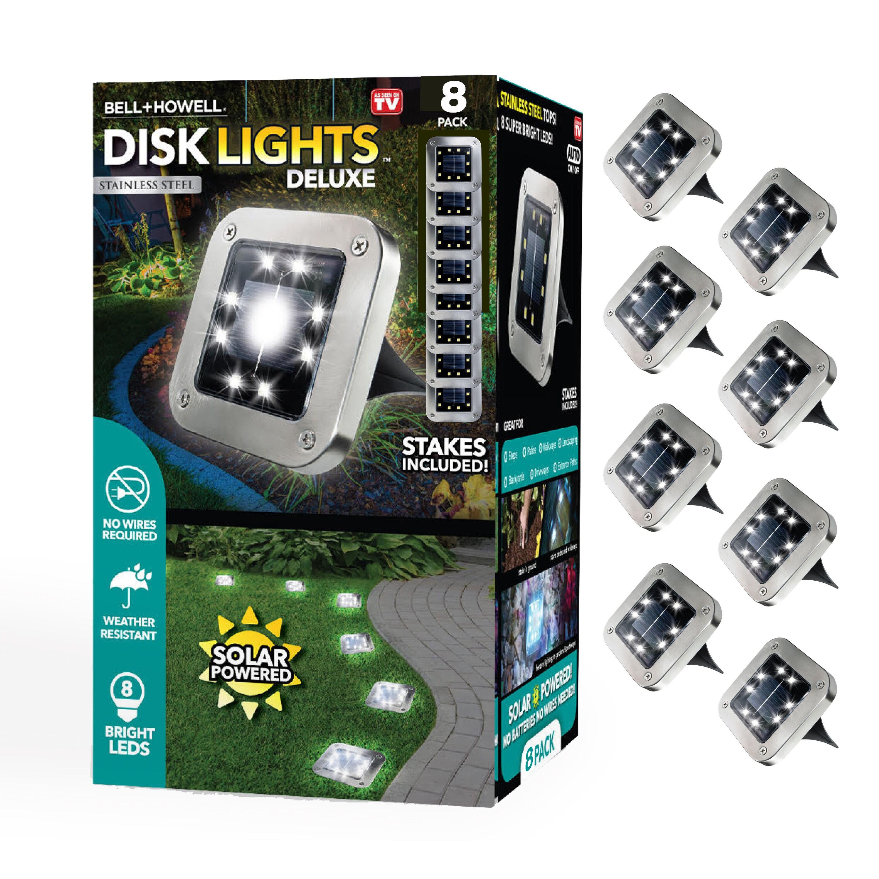 Silver/Stainless Steel Low Voltage Solar Powered Integrated LED Metal Pathway Light Pack (Set of 8)