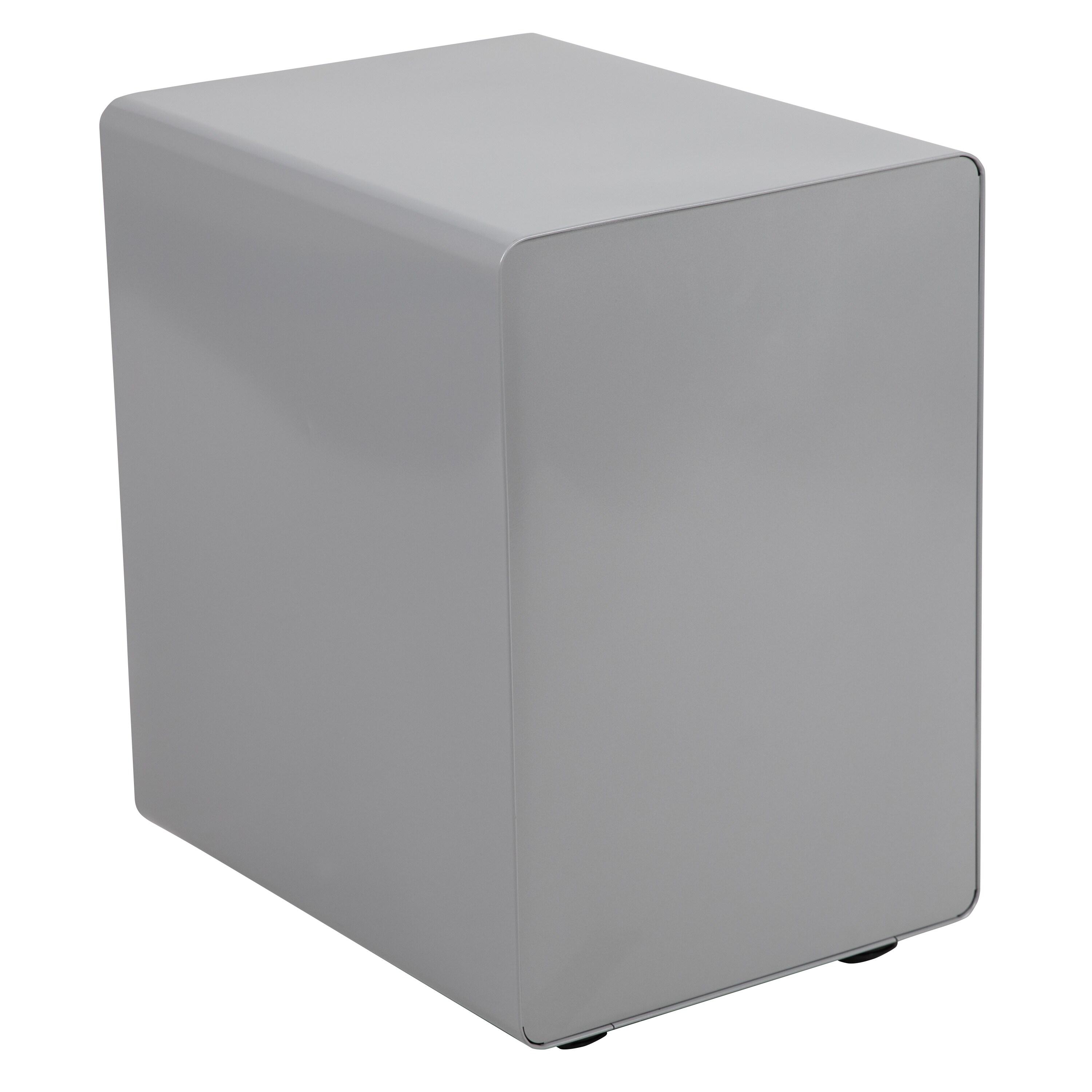 Flash Furniture Ergonomic 3-Drawer Mobile Locking Filing Cabinet with Anti-Tilt Mechanism and Hanging Drawer for Legal & Letter Files, Gray