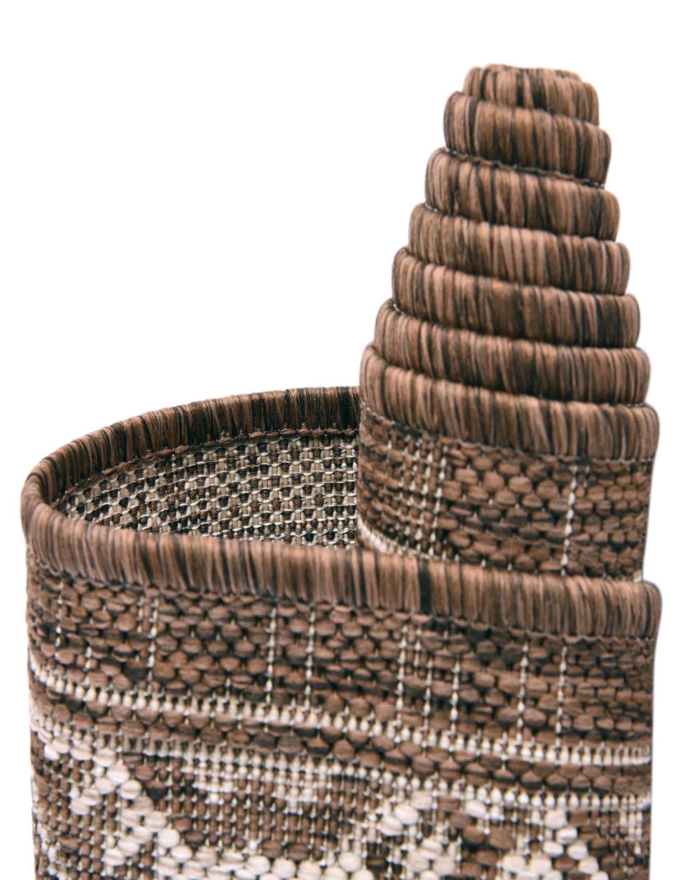 Unique Loom 7' 10 x 10' 0 Oval Indoor/Outdoor Aztec Brown Area Rug