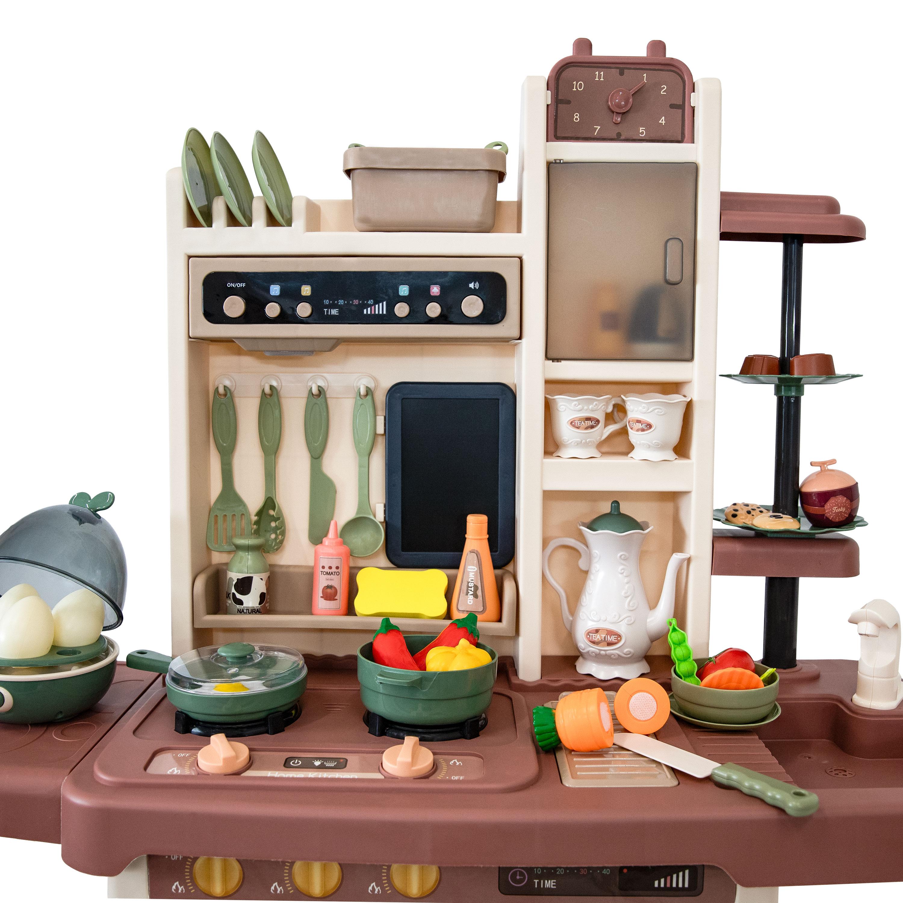 SunnyDaze Decor Mini Meals Kitchen Playset with Light, Sounds and Cooking Effects