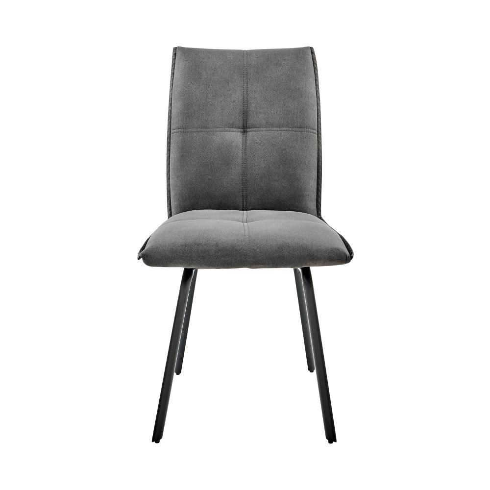 Set of 2 Rylee Fabric Finish Dining Chairs Charcoal Gray/Black - Armen Living