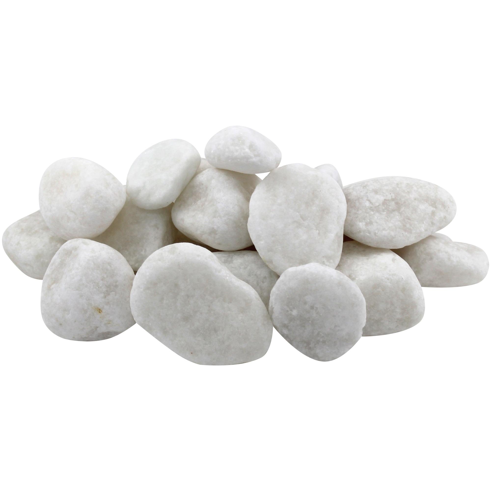 20 lb Snow White Smooth Decorative River Pebbles