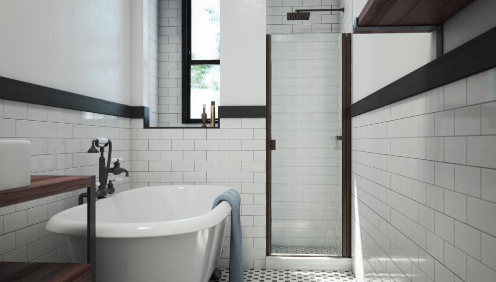 RD 24" W x 66" H Hinged Semi-Frameless Shower Door