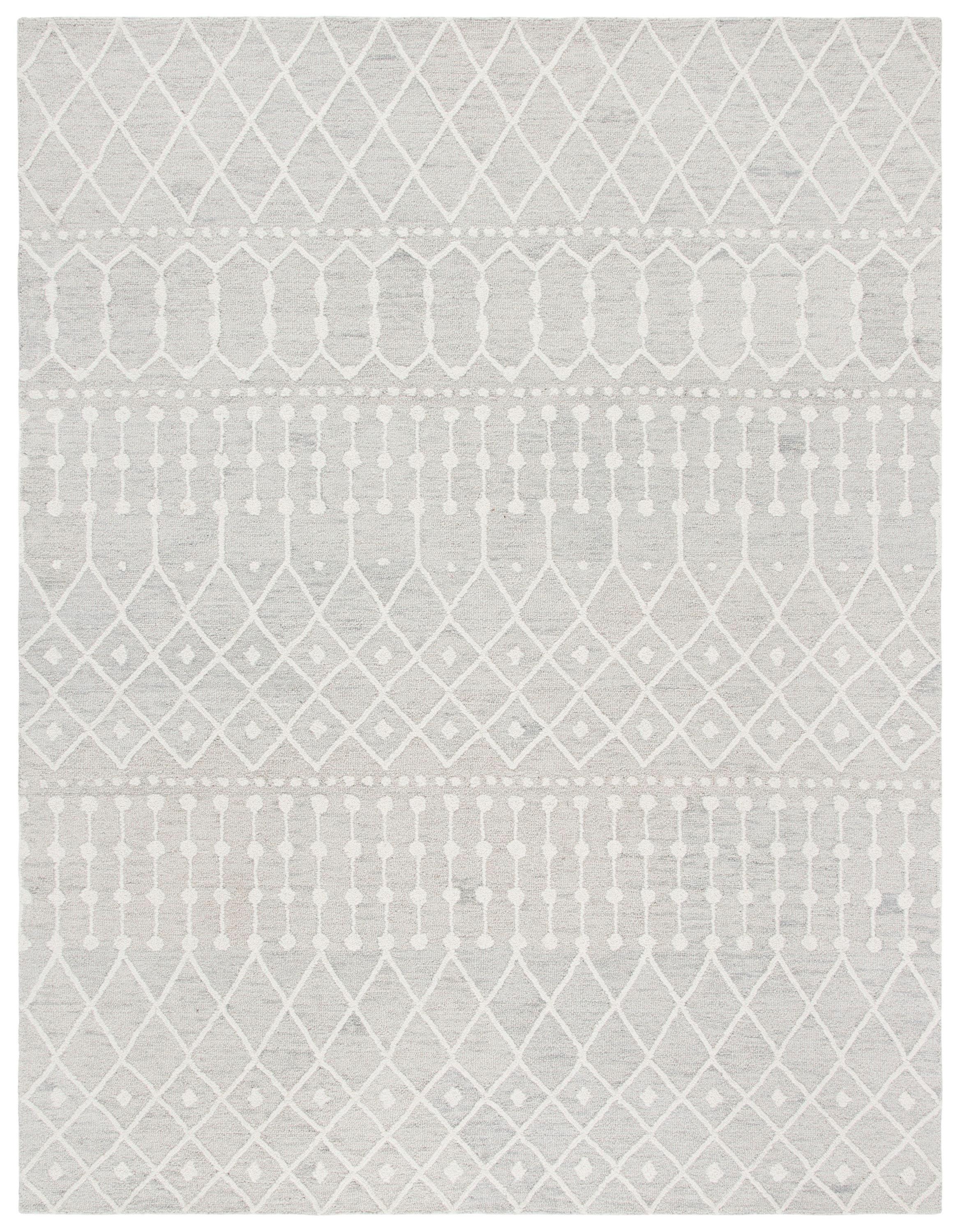 Blossom BLM115 Hand Tufted Area Rug - Silver/Ivory - 8'x10' - Safavieh.