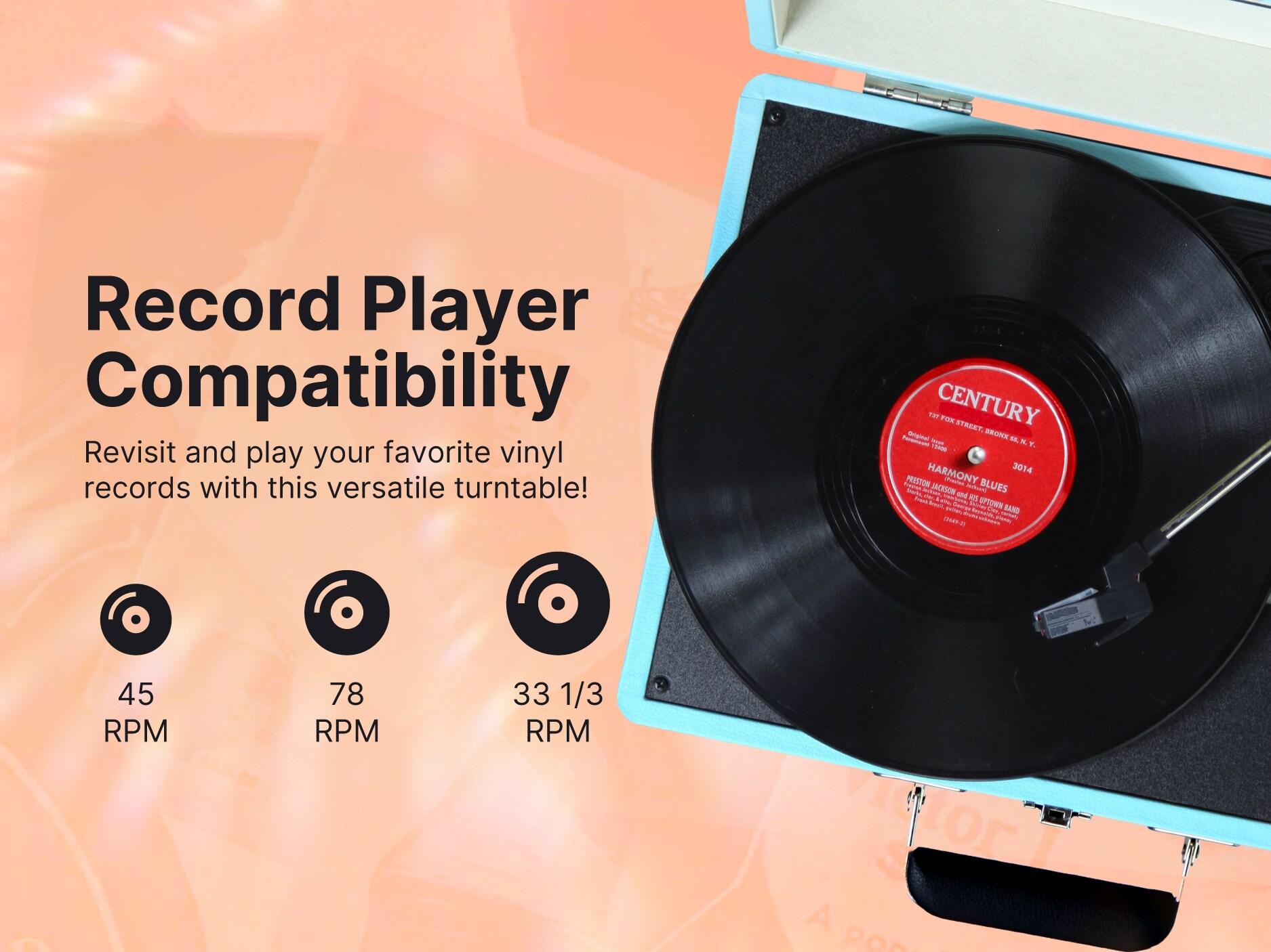Victor Portable Suitcase Turntable - Record Player with Bluetooth & Built-in Speakers