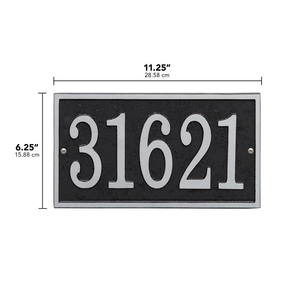 Black and Silver Metal Rectangle House Numbers Plaque