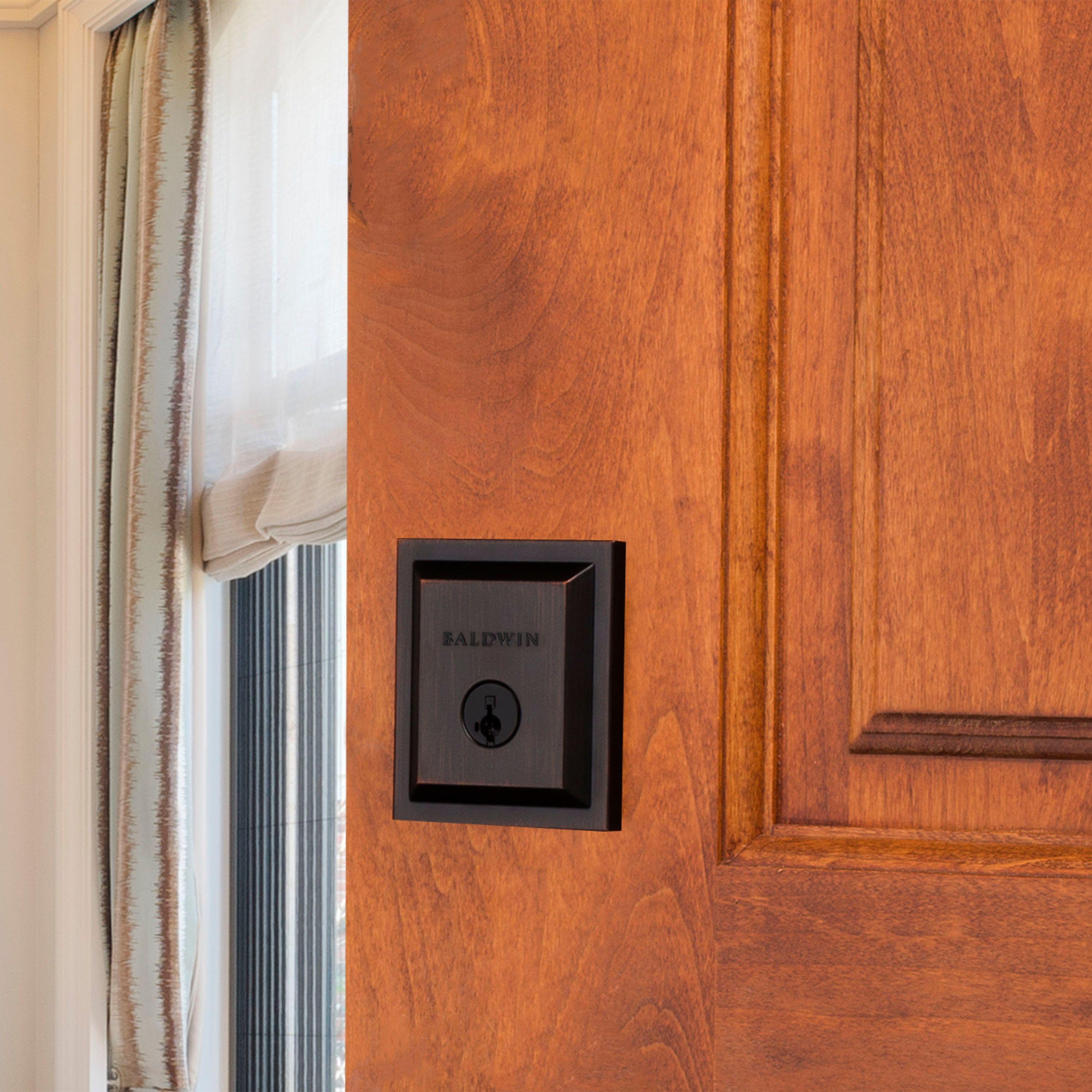 Baldwin 380SLB11PSMTCPRCAL Torrey Pines 380 Rectangular Low Profile Single Cylinder Deadbolt with SmartKey