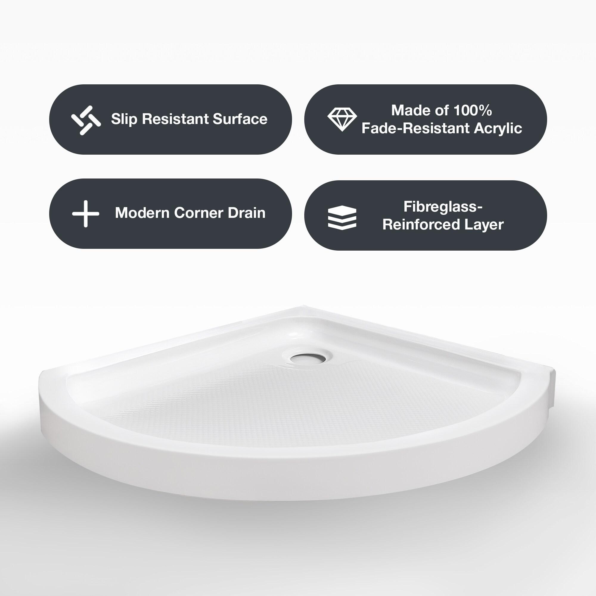 OVE Decors Breeze 35 in. Round Shower Kit w/ Frosted, Base