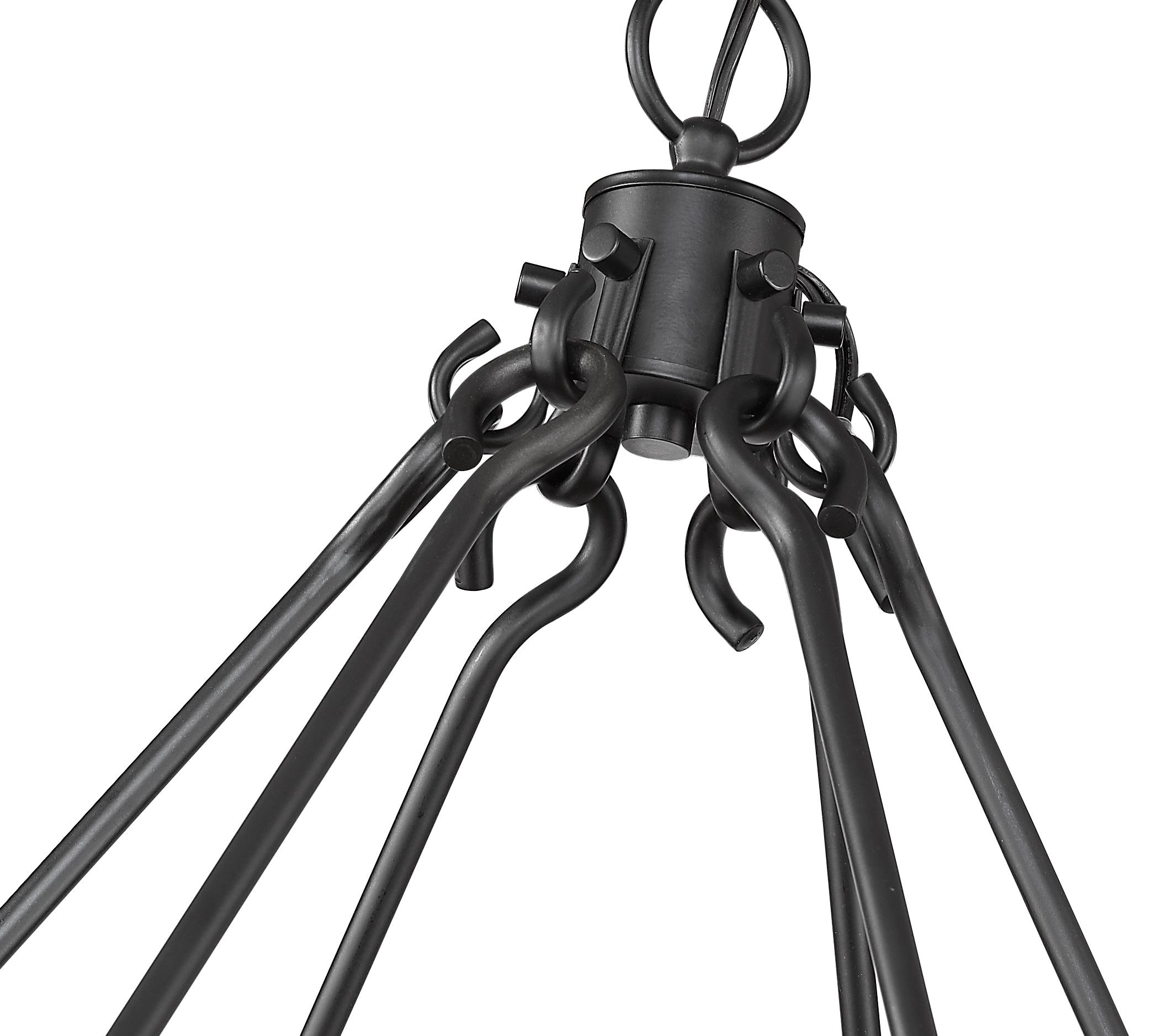 Matte Black 12-Light Candle-Inspired Chandelier