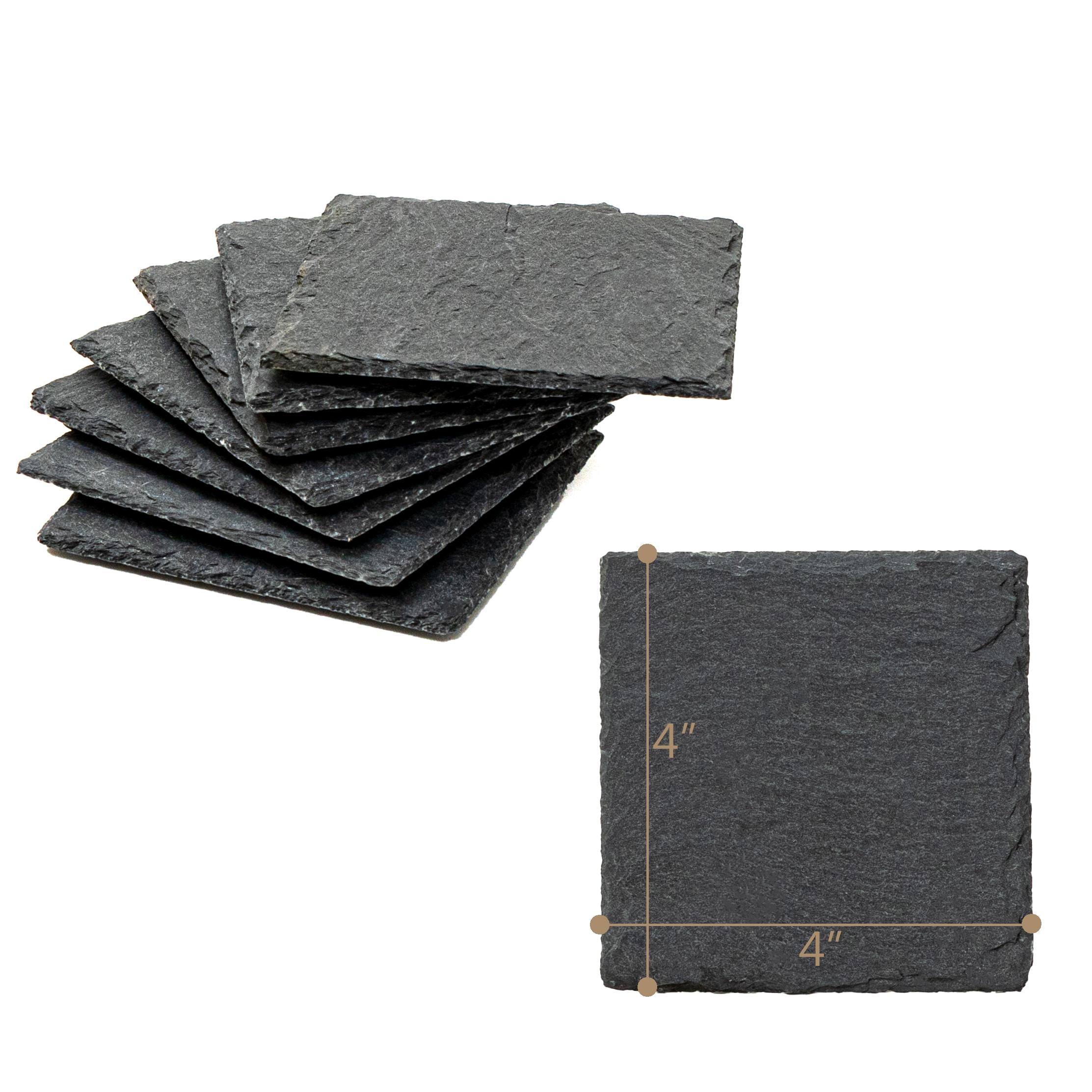 Slate Drink Coasters - Set of 8 - 4" x 4" By Trademark Innovations